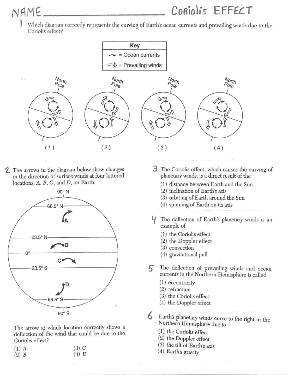 Kami Export - Coriolis Effect Worksheet - NAME CoRiolis EFFECT Which ...