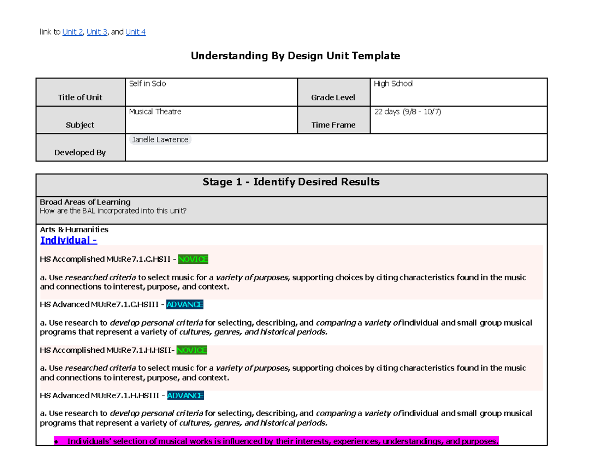 MT '23 Unit 1 Planning .docx - Understanding By Design Unit Template ...