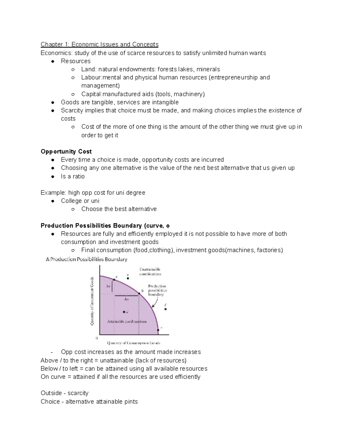 Microeconomics: Chapter 1 - Economic Issues and Concepts - Studocu