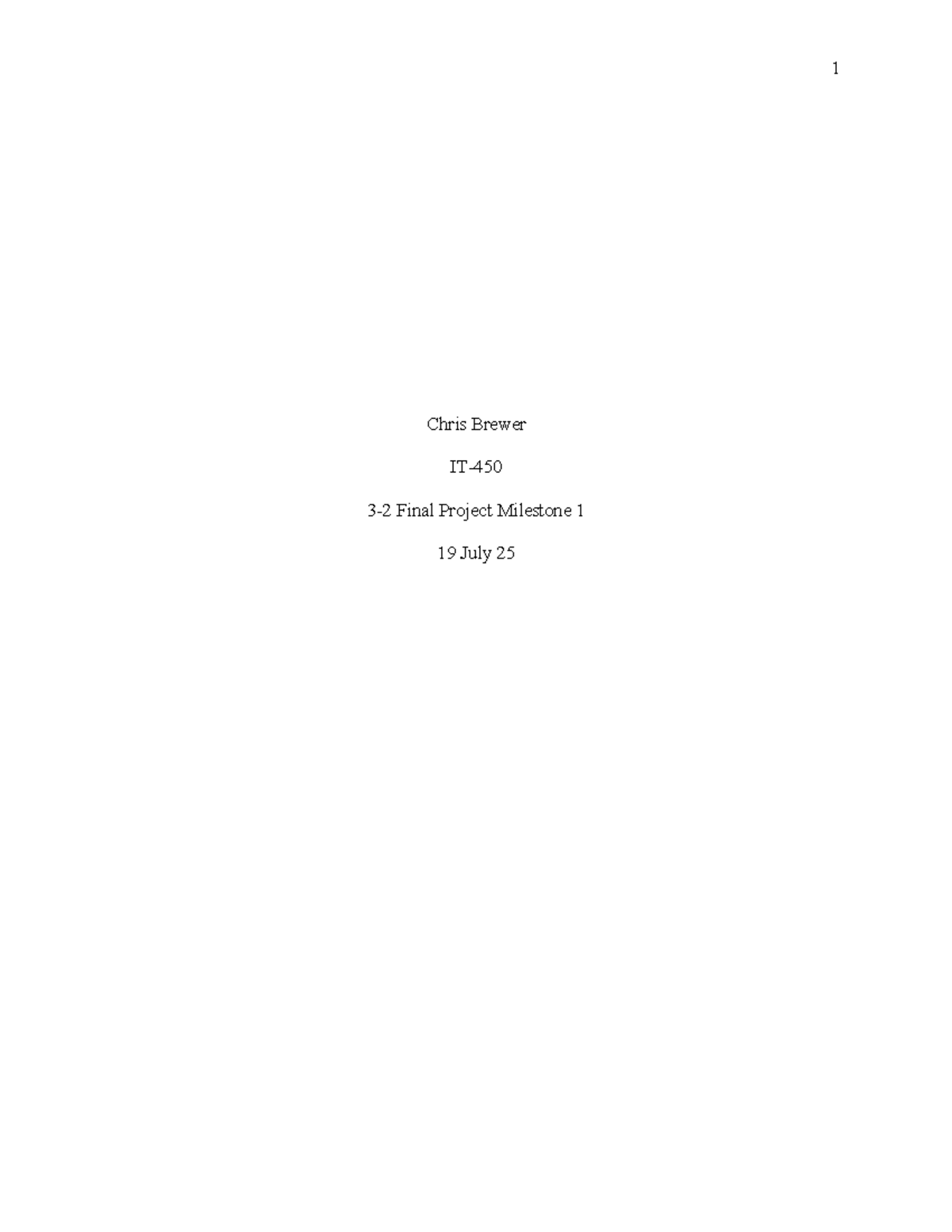 IT 450 Final Project Milestone 1 Analysis and Recommendations - Studocu