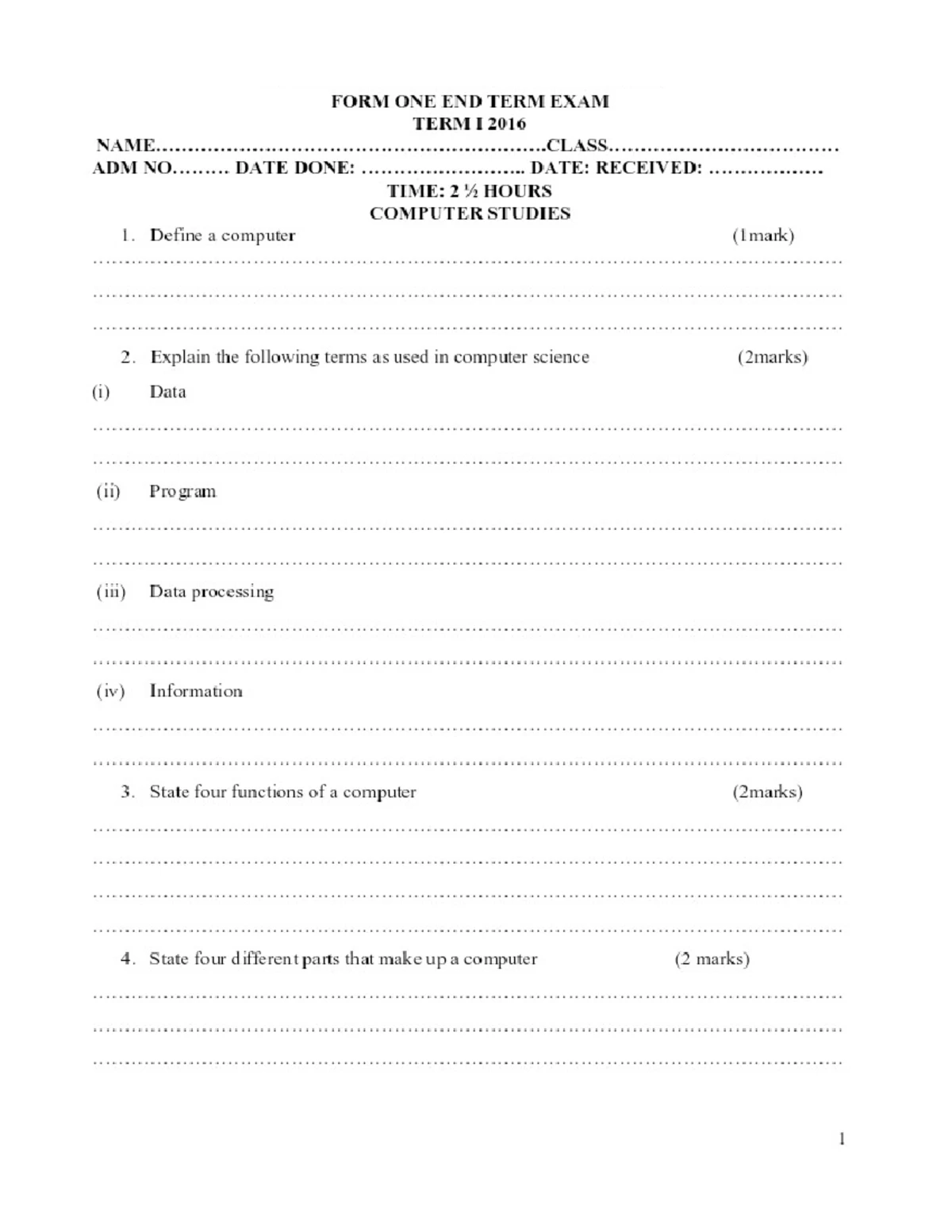 N5 Computer Practice June 2019 - GSN220(E)(M22)H NATIONAL CERTIFICATE ...