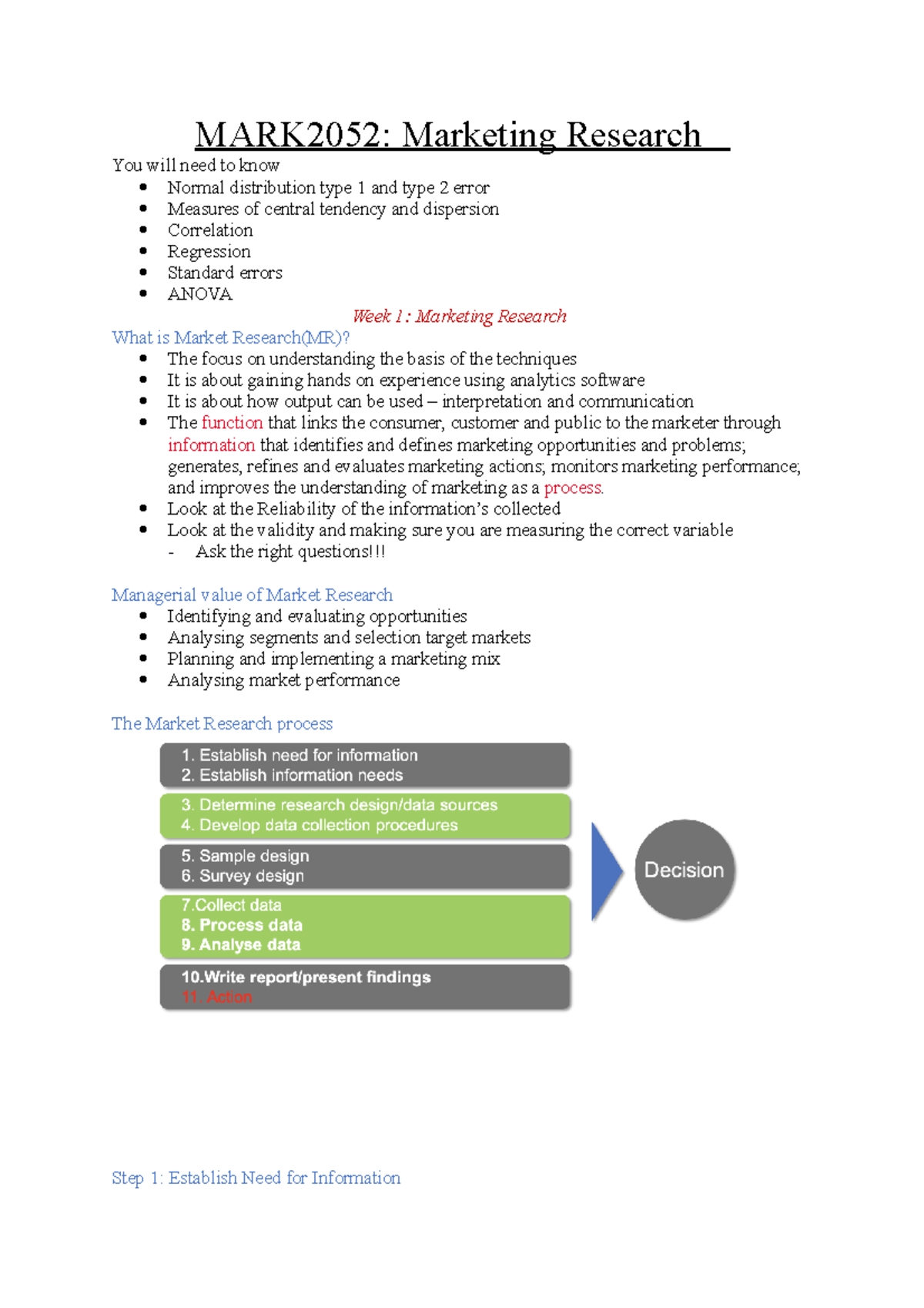 MARK2052: Comprehensive Marketing Research Study Notes - Studocu