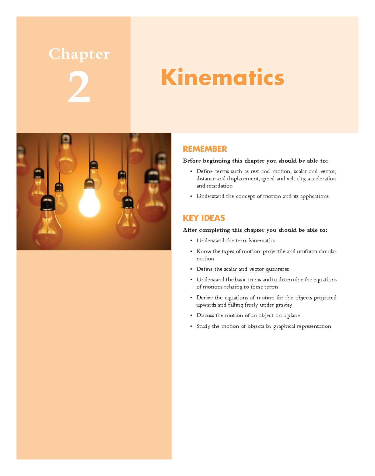 Kinematics Chapter 2 - Key Concepts and Equations - Studocu