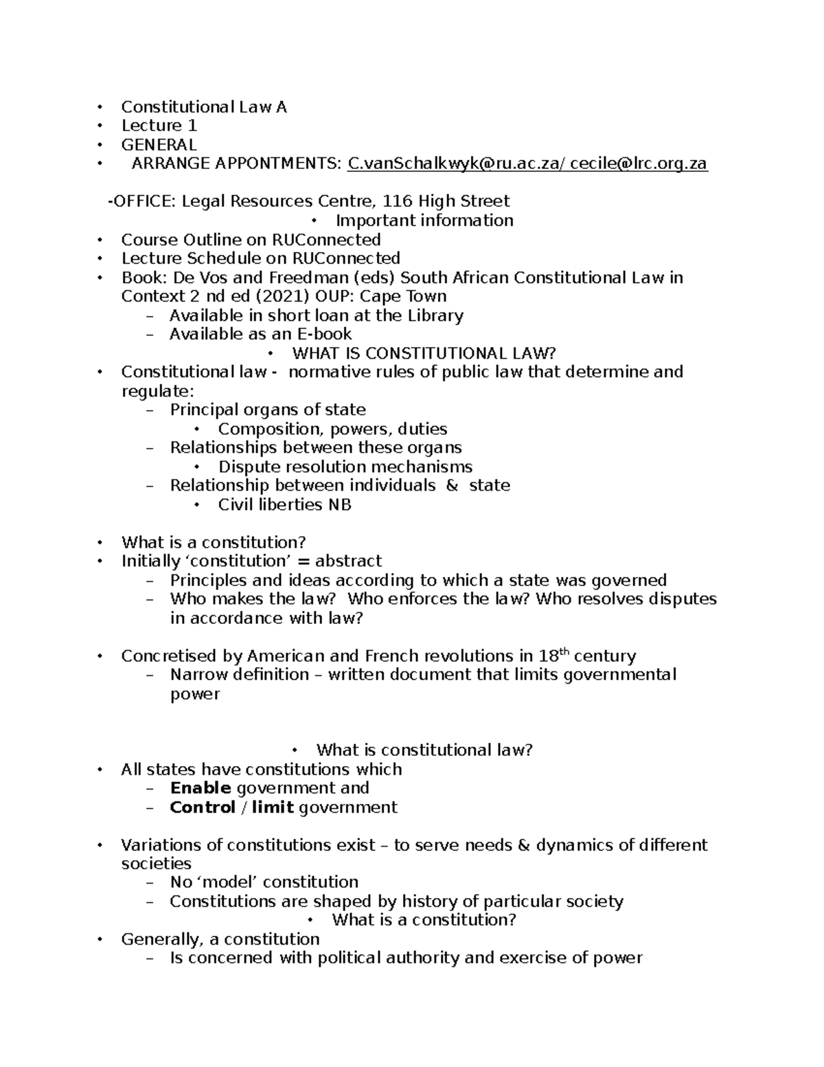 CL 101 Lecture 1: Understanding Constitutional Law Basics - Studocu
