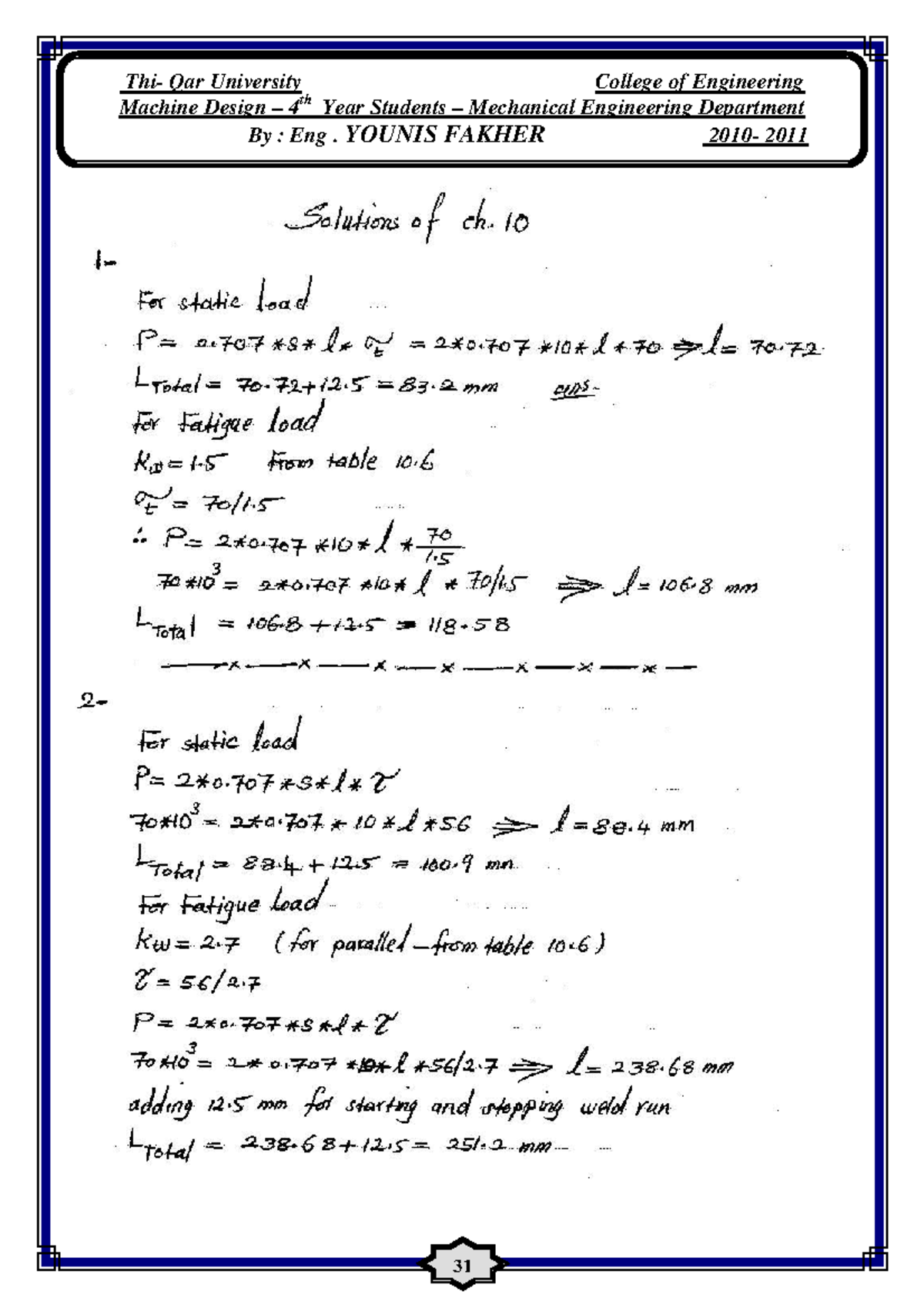 CH 10 - Machine Design Lecture Notes for ME 4th Year Students - Studocu