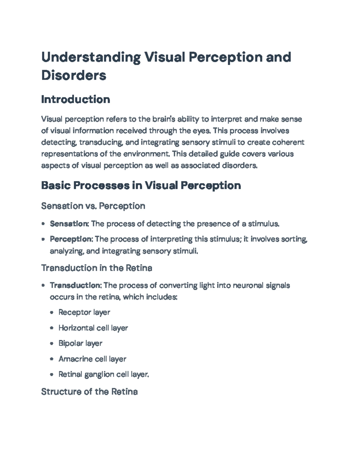 Understanding Human Visual & Motor Systems: Disorders and Insights ...