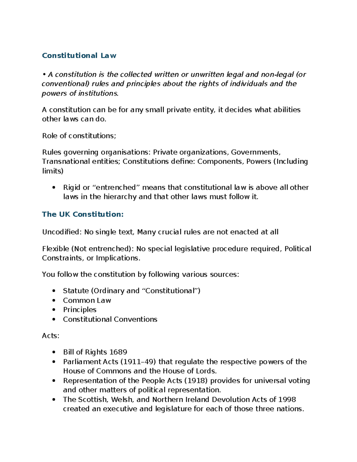 Constitutional Law Overview and Key Institutions (Public LAW 1) - Studocu