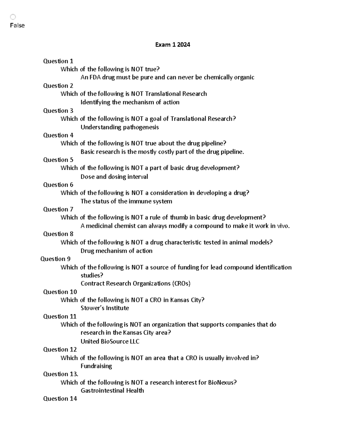 Biotechnology Exam 1 Review: Key Questions & Answers 2024 - Studocu