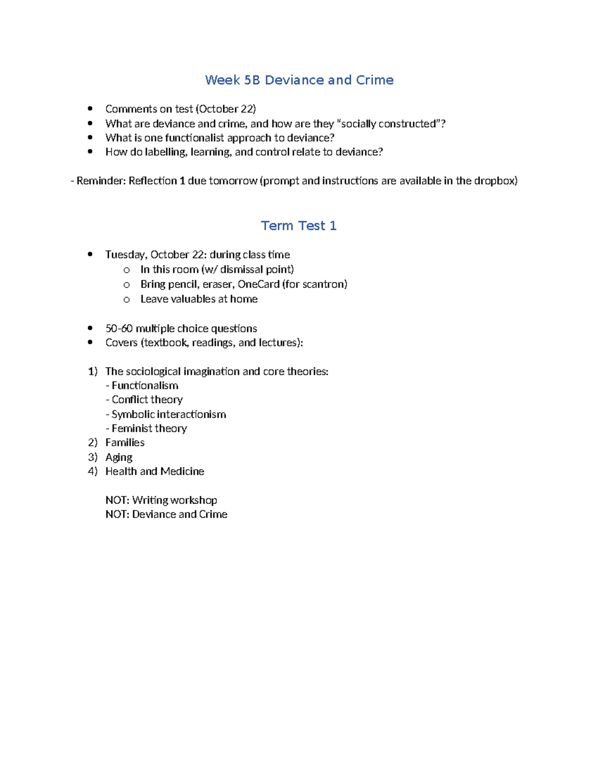 Week 5B: Understanding Deviance and Crime - Key Concepts and Test Prep ...