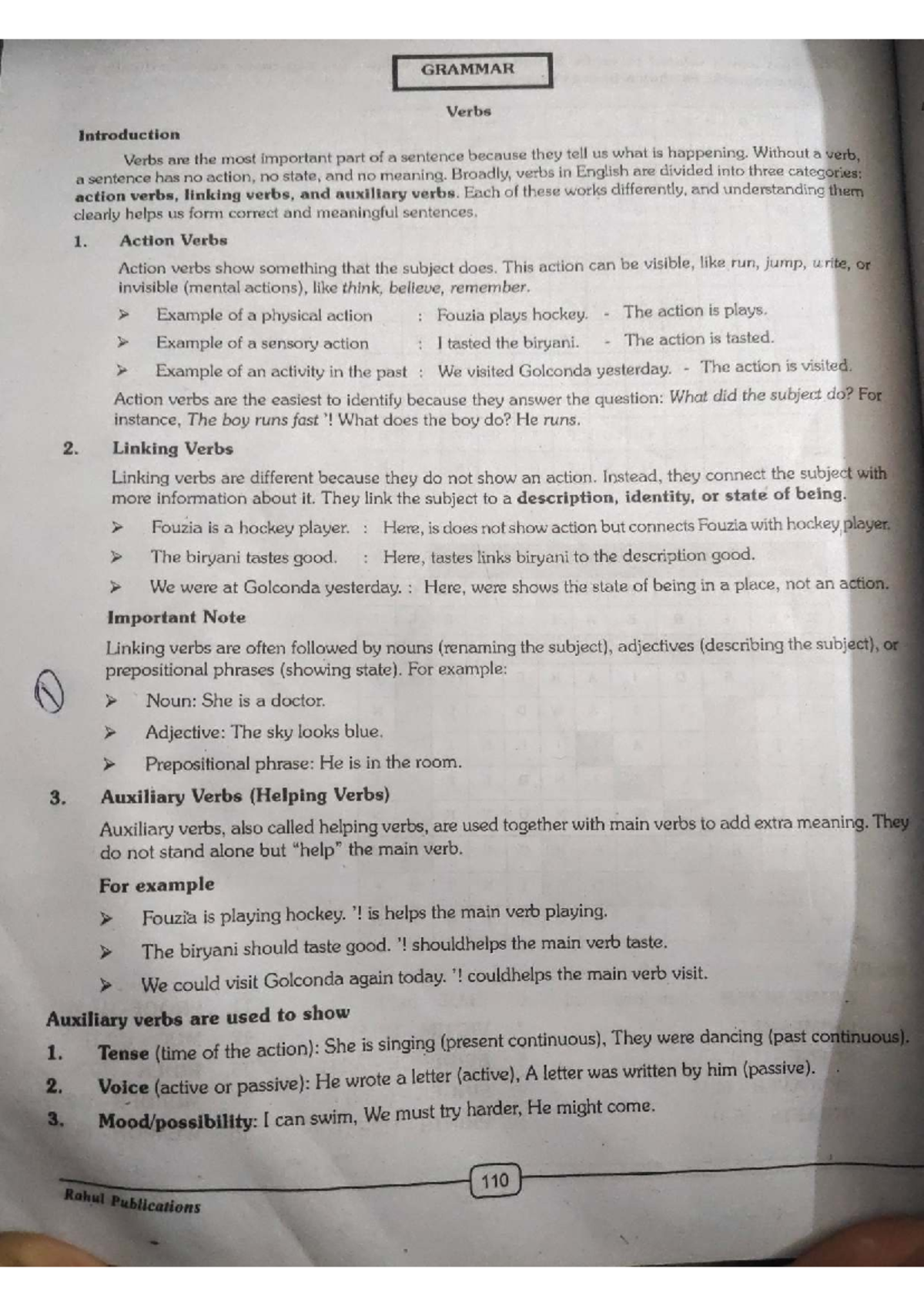 English Grammar Unit 3: Understanding Verbs and Their Functions - Studocu