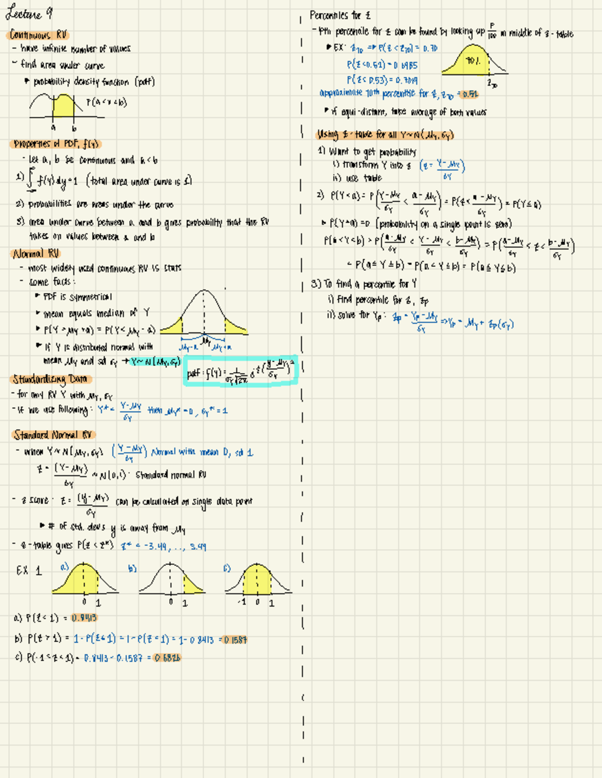 Lecture Notes Pt 2 - Lecture 9 , Percentiles for 2- Continuous RV _ Pth ...