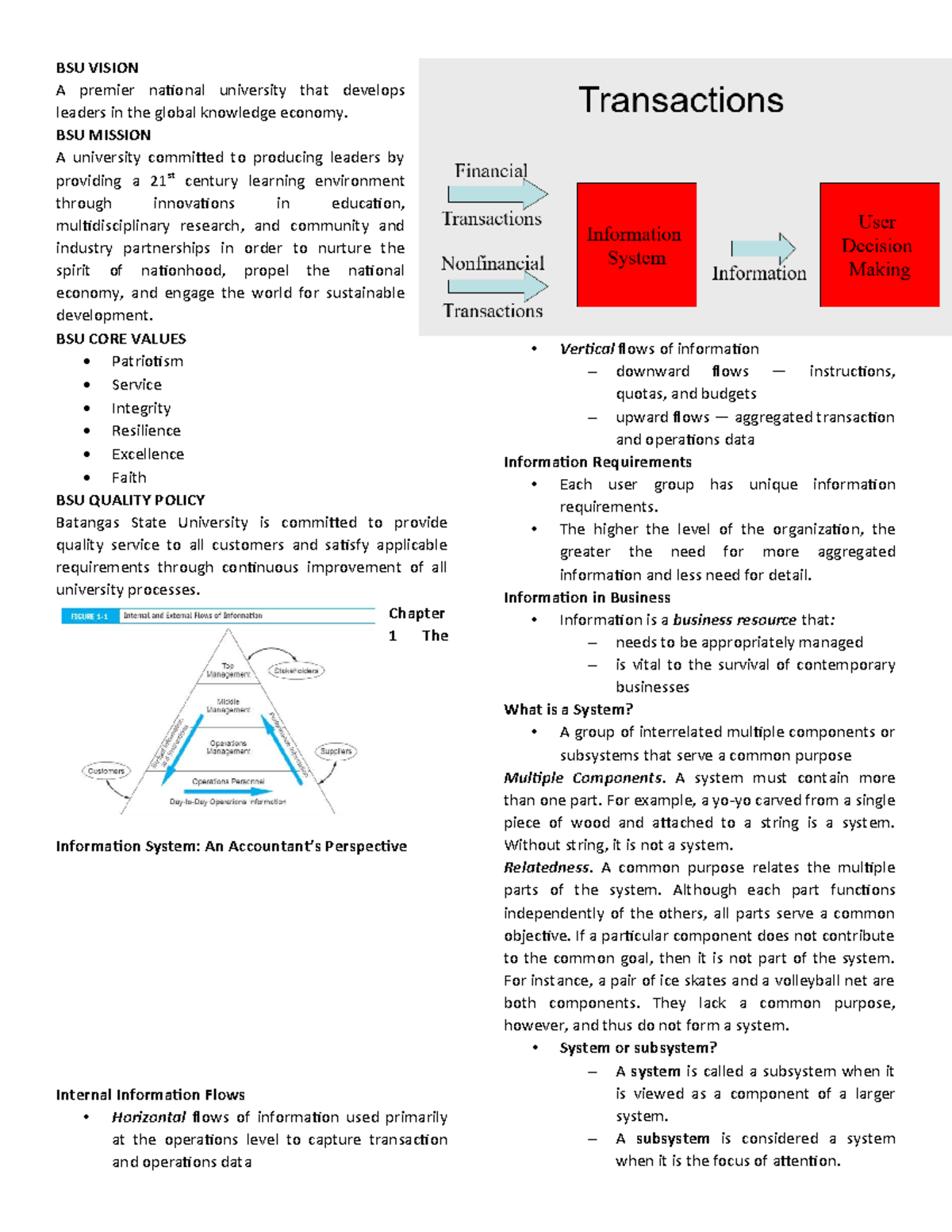 BSU Chapter 1: Understanding Information Systems and Their Components ...