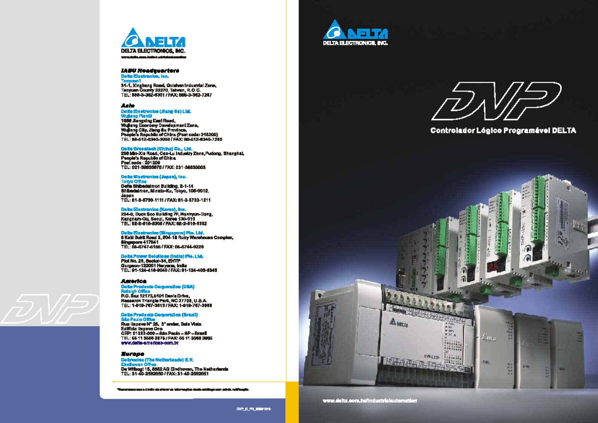 Delta Electronics, Inc. - DVP Series PLC Overview and Specifications ...