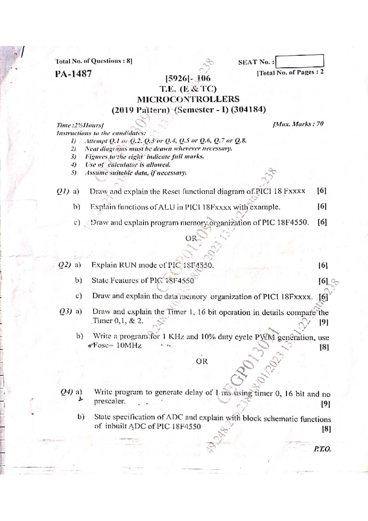 Microcontroller Electronics & Telecommunications Notes (304184) - Studocu