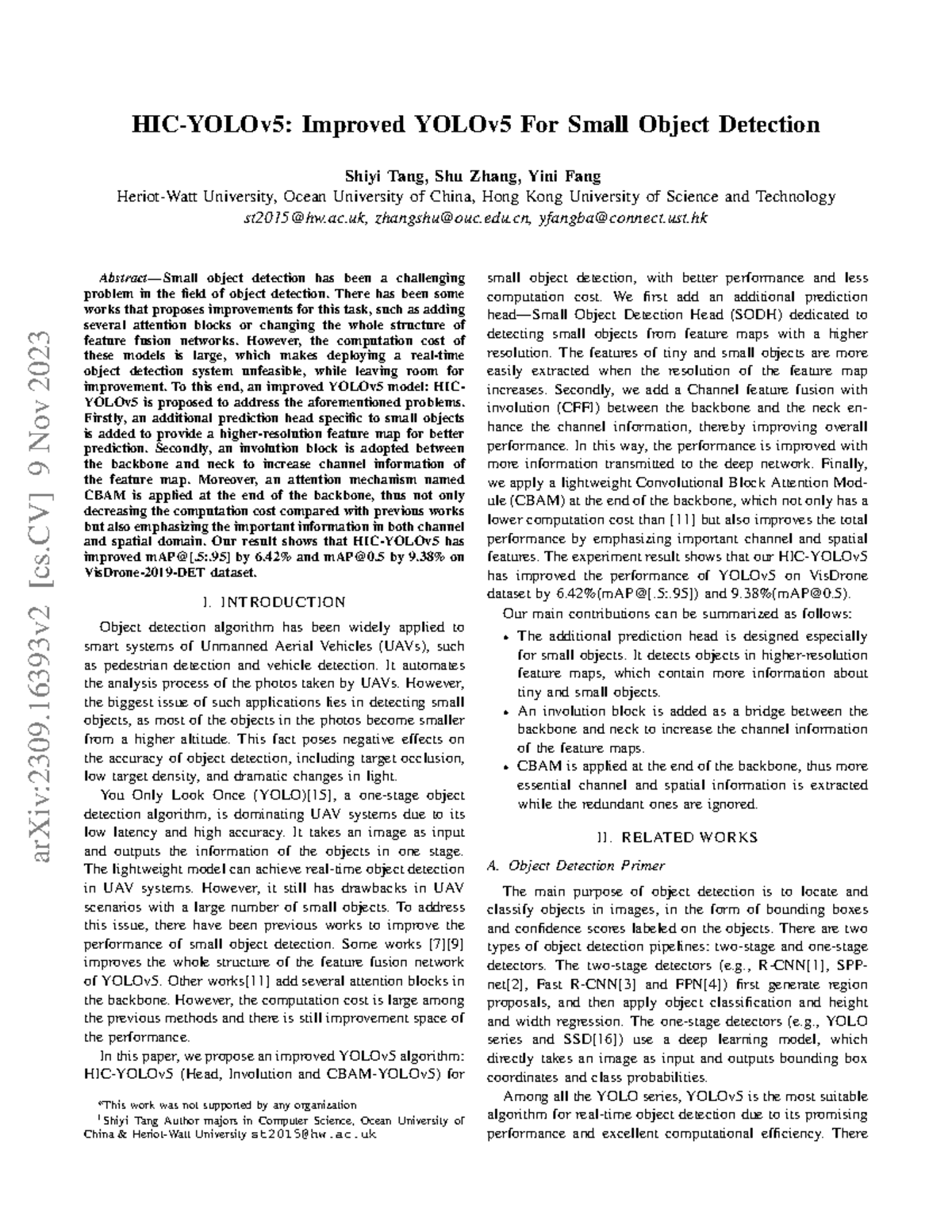 Machine learning - HIC-YOLOv5: Improved YOLOv5 For Small Object ...