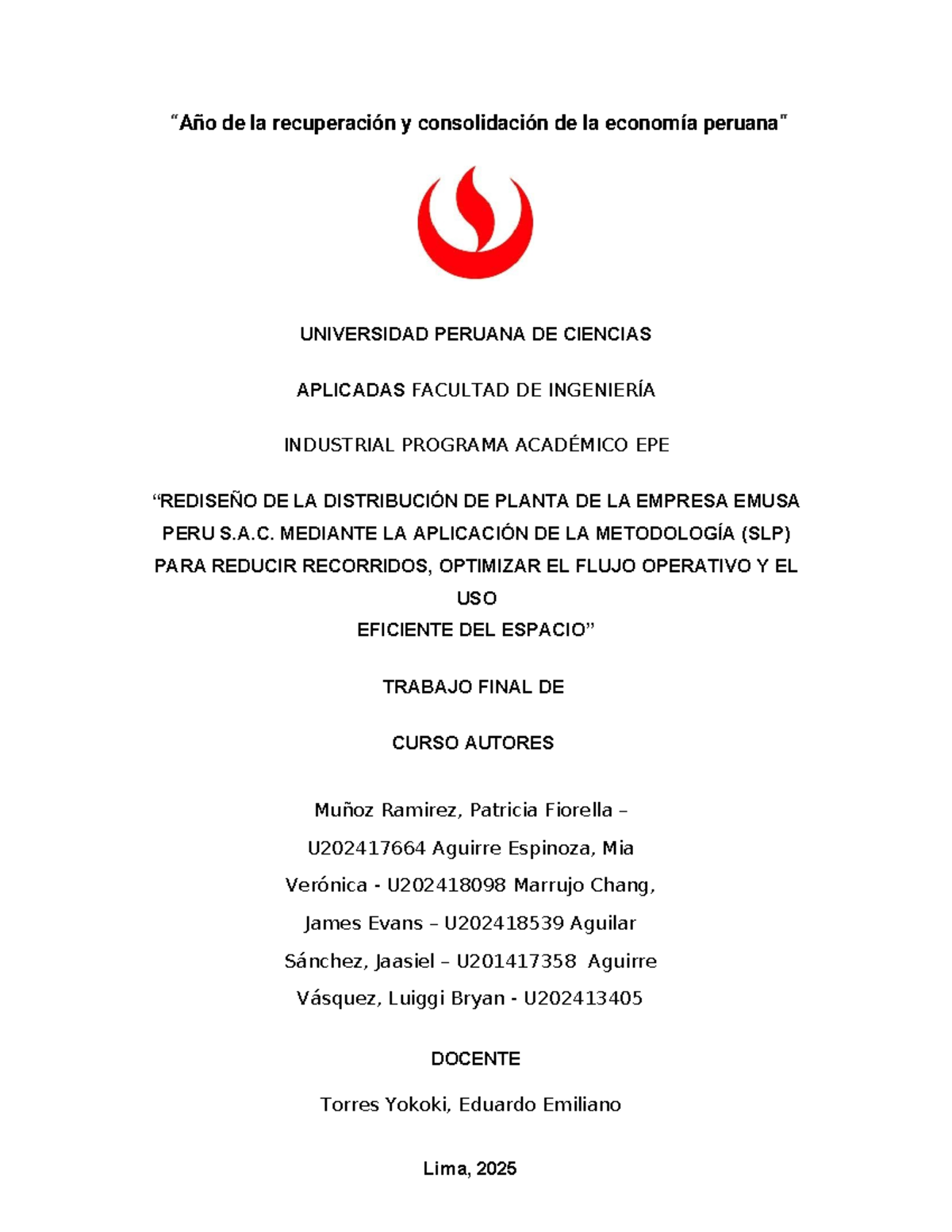 Trabajo Final de Curso: Optimización de la Distribución de Planta en ...