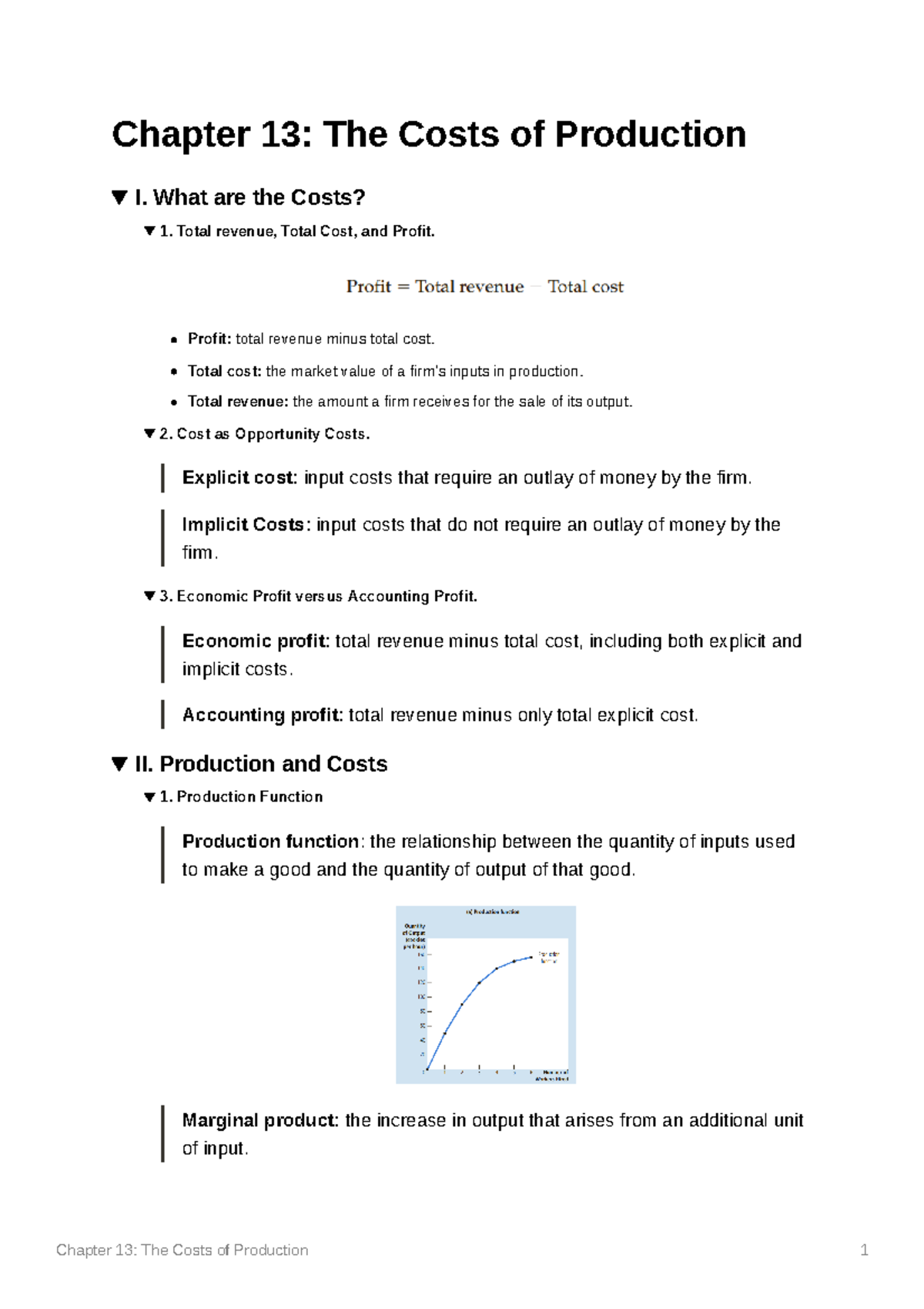 Chapter 13: Understanding Production Costs and Profit Analysis - Studocu