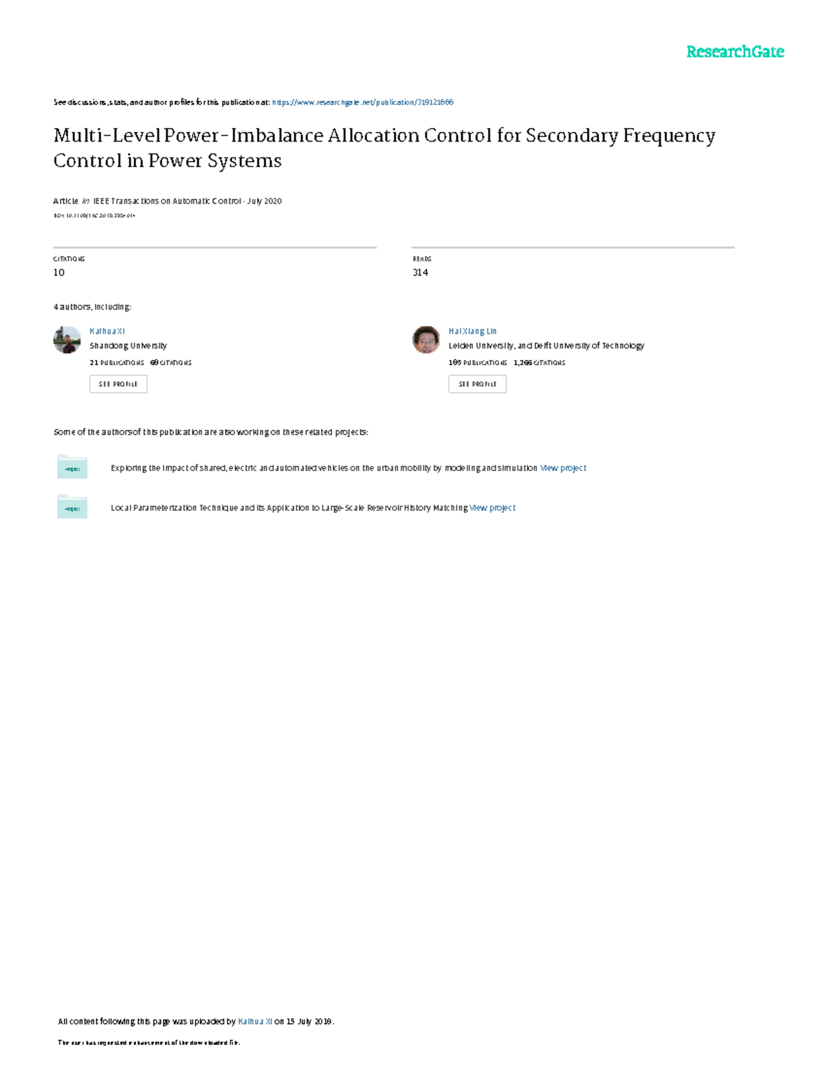 Allocation Control for Secondary Frequency Management in Power Systems ...