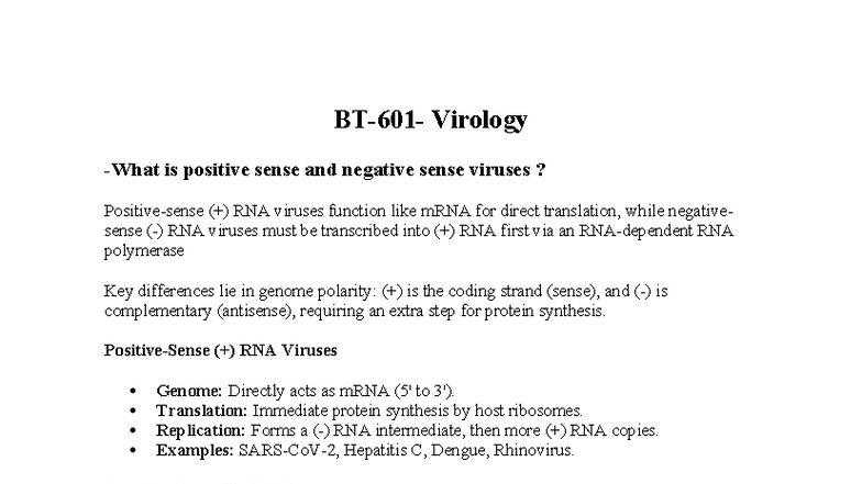 BT-601 - Comprehensive Overview of RNA Viruses and Their Mechanisms ...