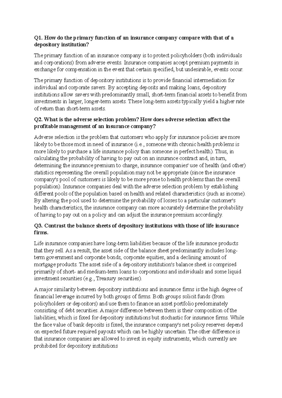 Insurance Companies vs. Depository Institutions: Key Functions and ...