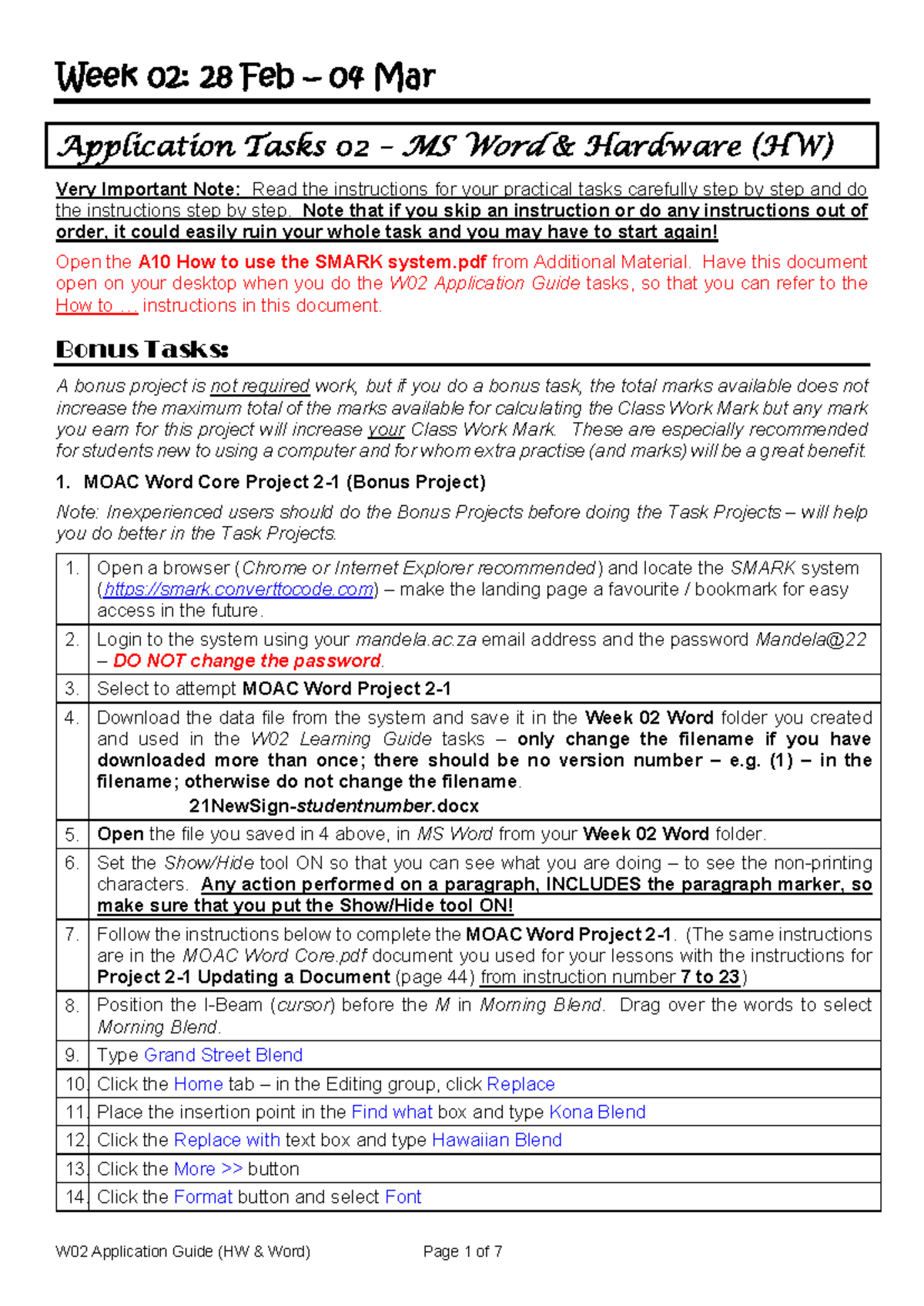 W02 WRFV101 MS Word & Hardware Application Guide (Week 02) - Studocu