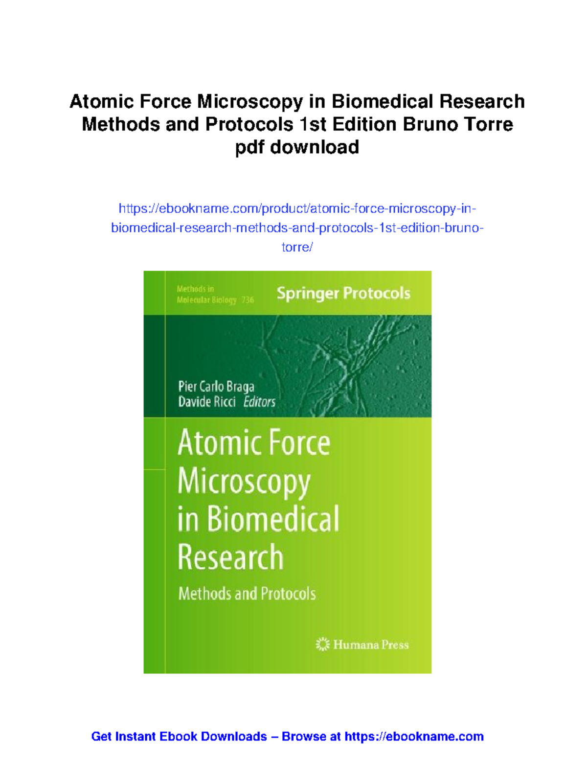 AFM in Biomedical Research: Methods & Protocols (1st Ed.) - Studocu