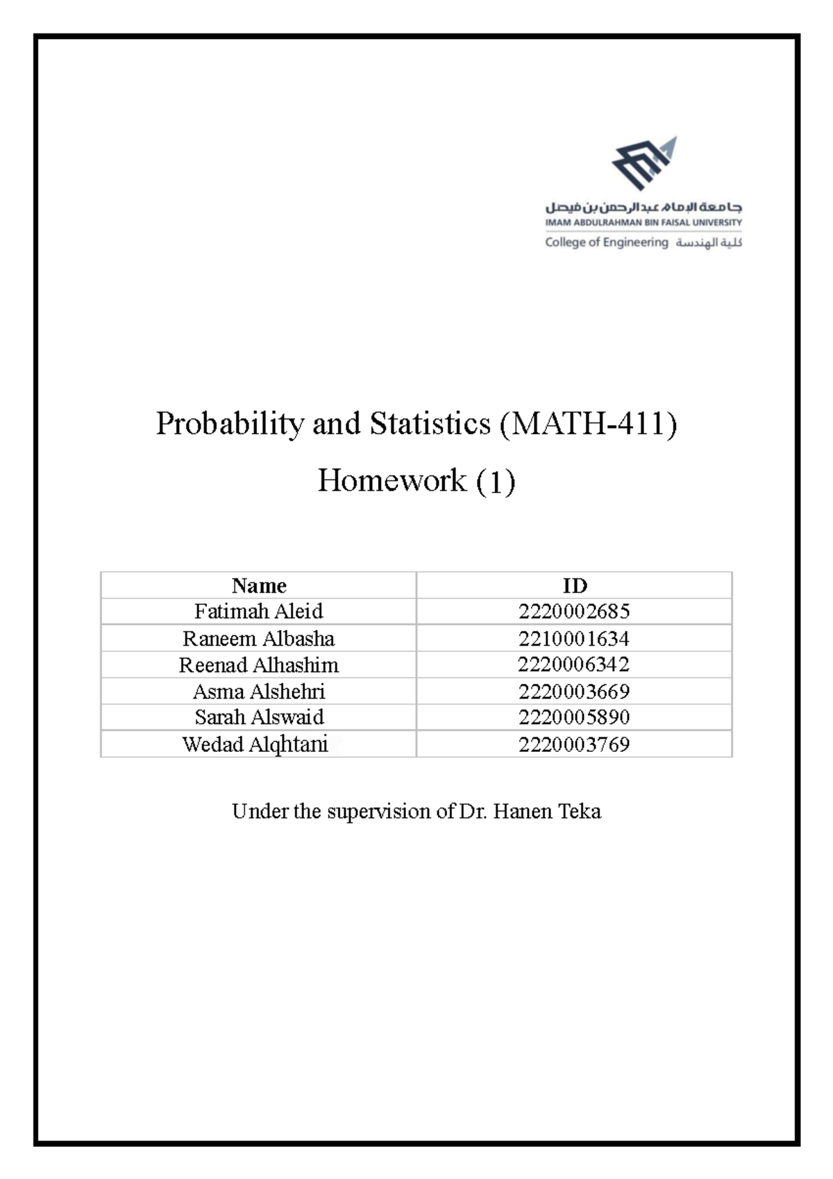 MATH-411 Statistics HW1 - Probability and Sample Proportions Analysis ...