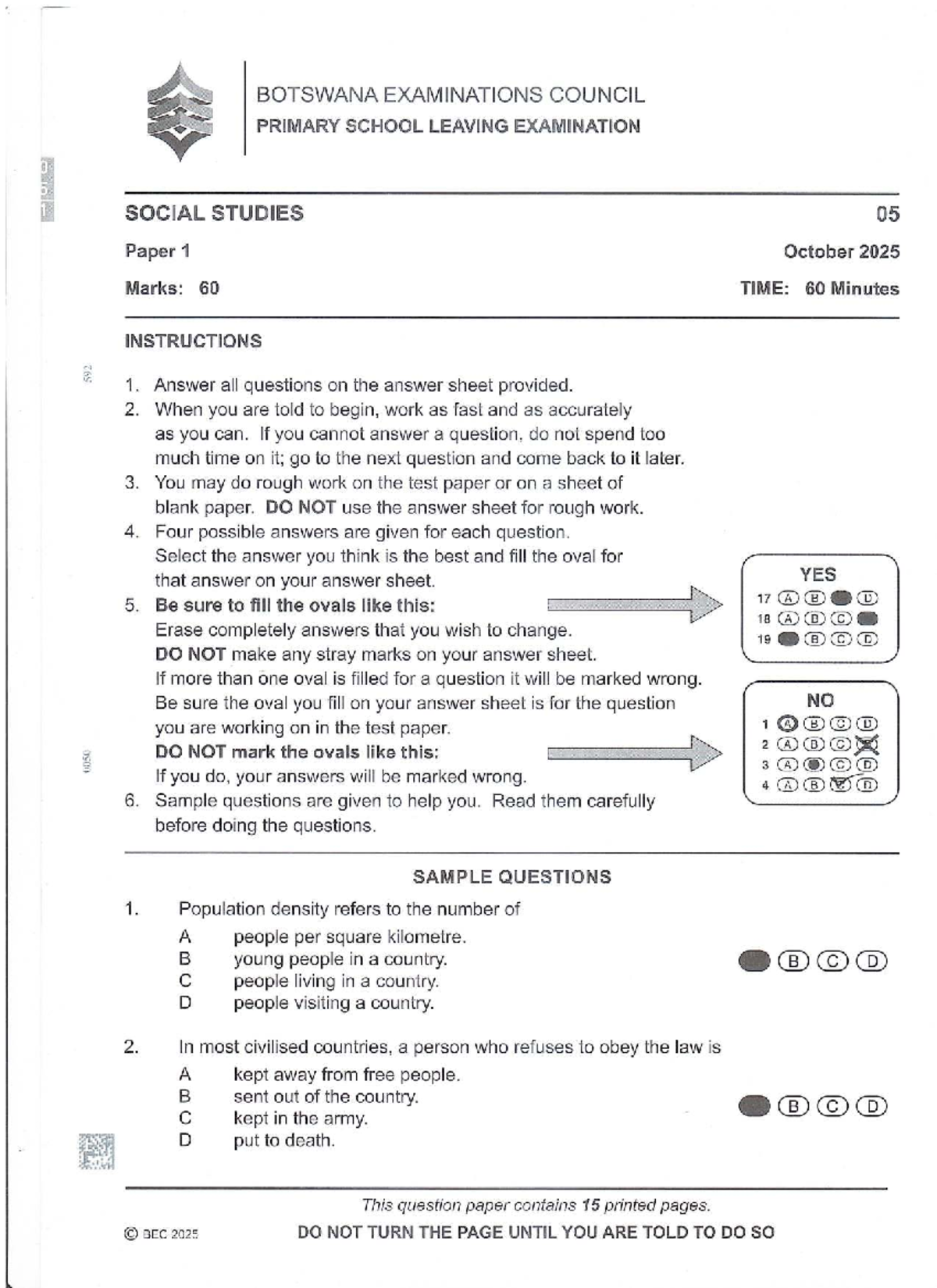 PSLE Social Studies 2025 Marking Key & Answers - Studocu