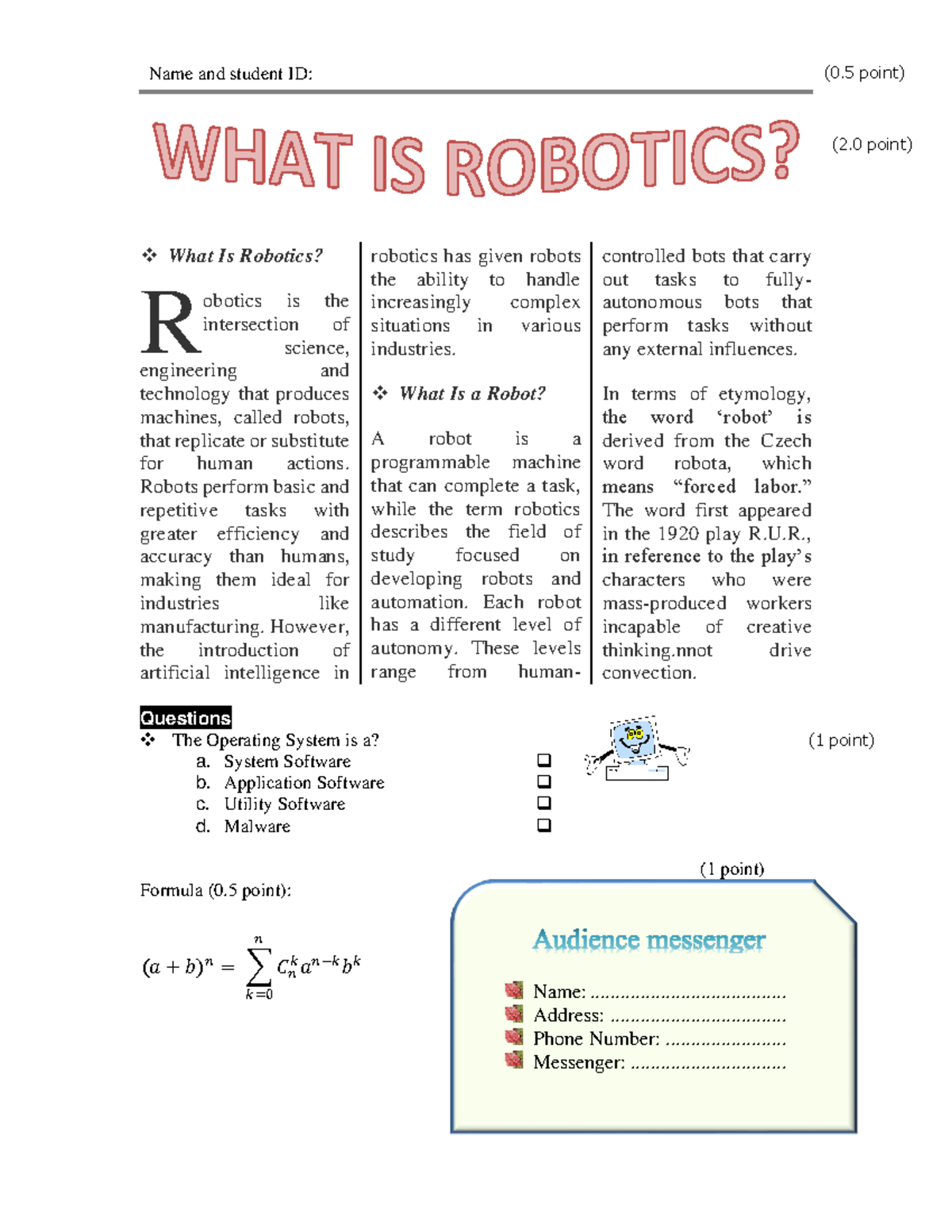 Robotics Overview: Understanding Machines and Automation - Studocu