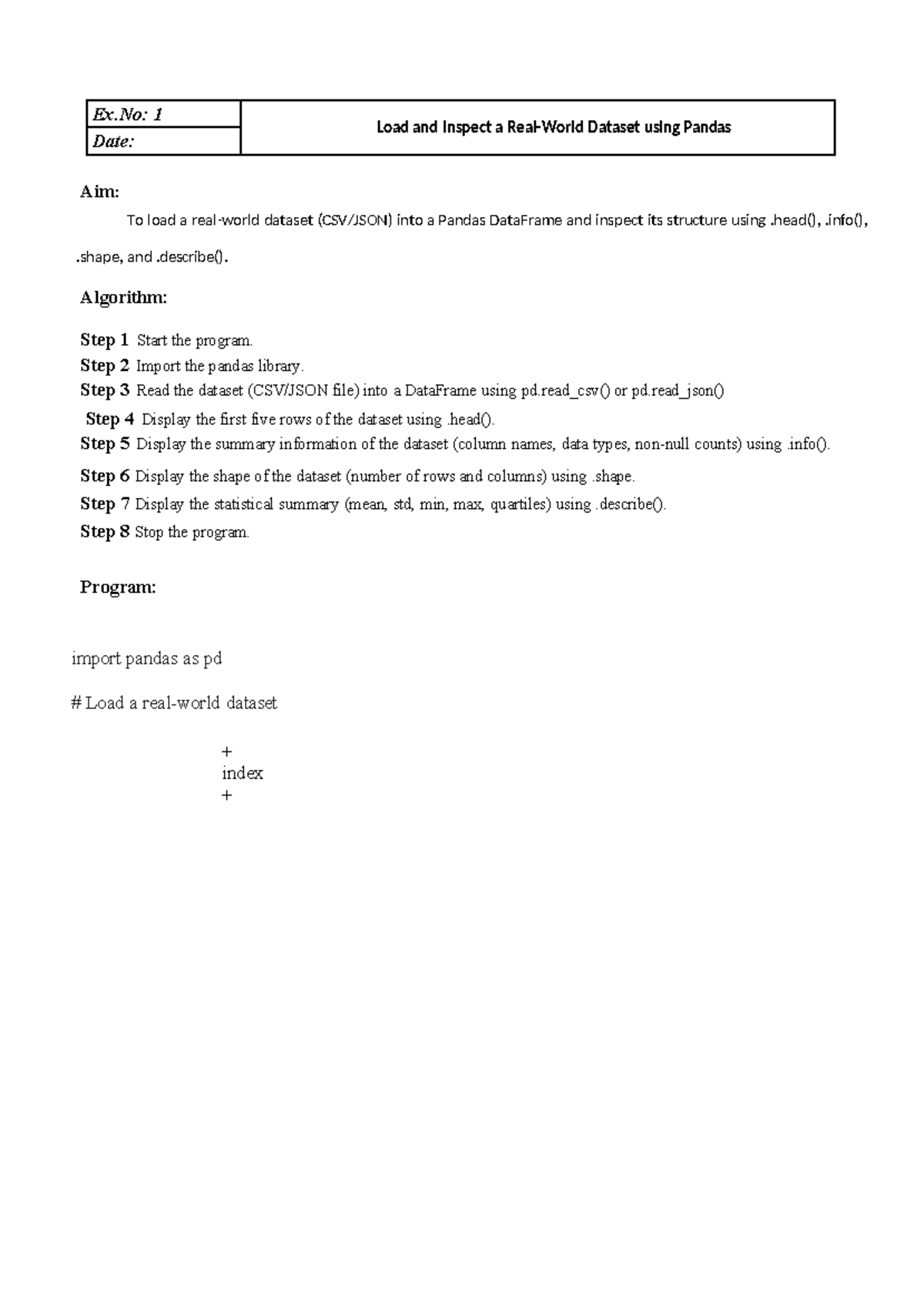 CS3381 - OOPS Lab Manual: Dataset Loading & Java Sorting Algorithms ...