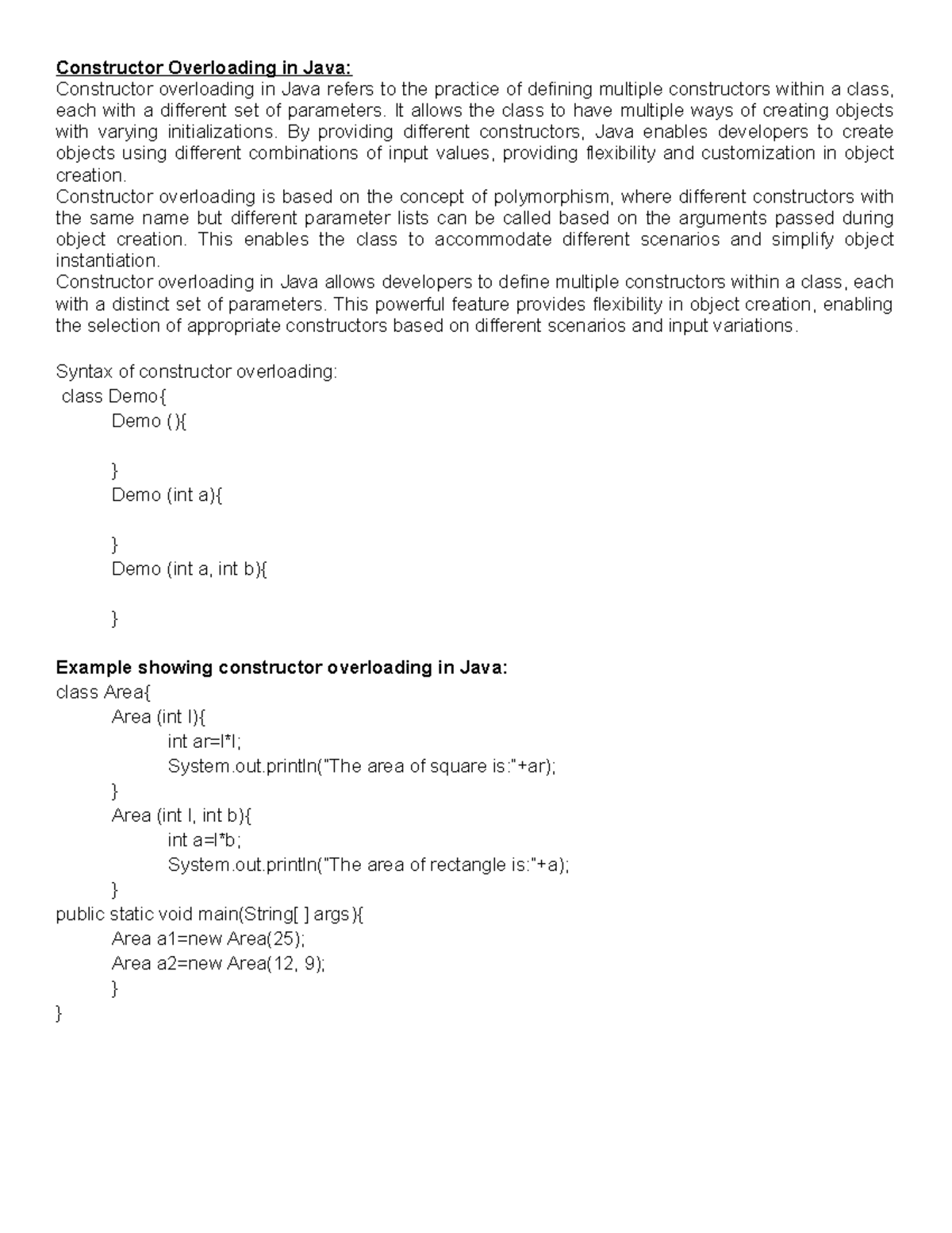 11Constructor Overloading in java - Constructor Overloading in Java ...