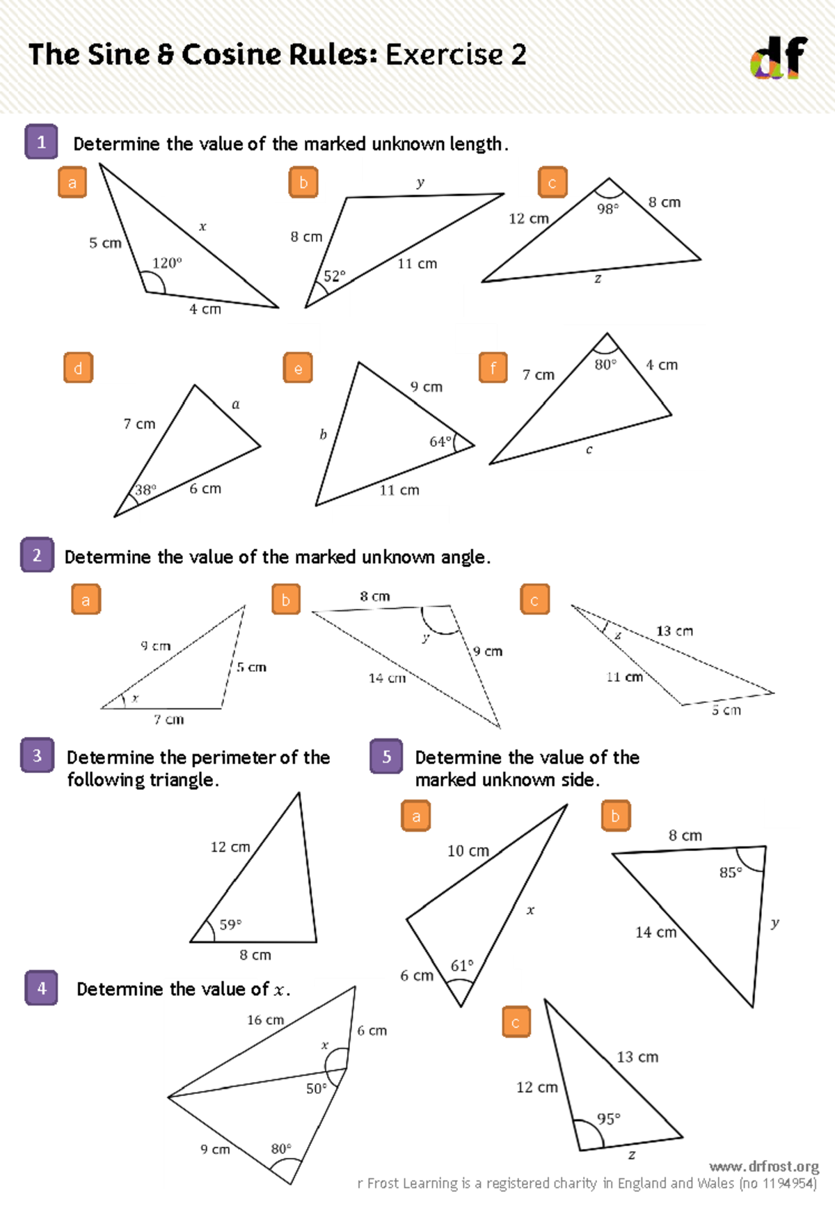 Sine-Cosine Rules: Exercise 2 Solutions and Calculations - Studocu