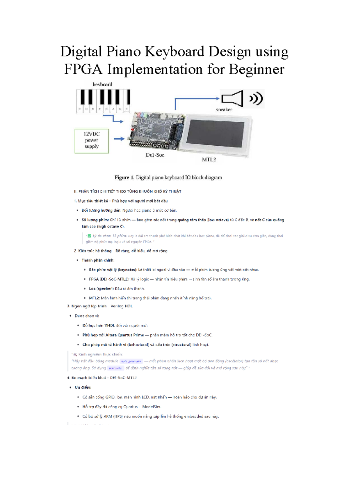 Digital Piano Keyboard Design: FPGA Implementation Guide - Studocu