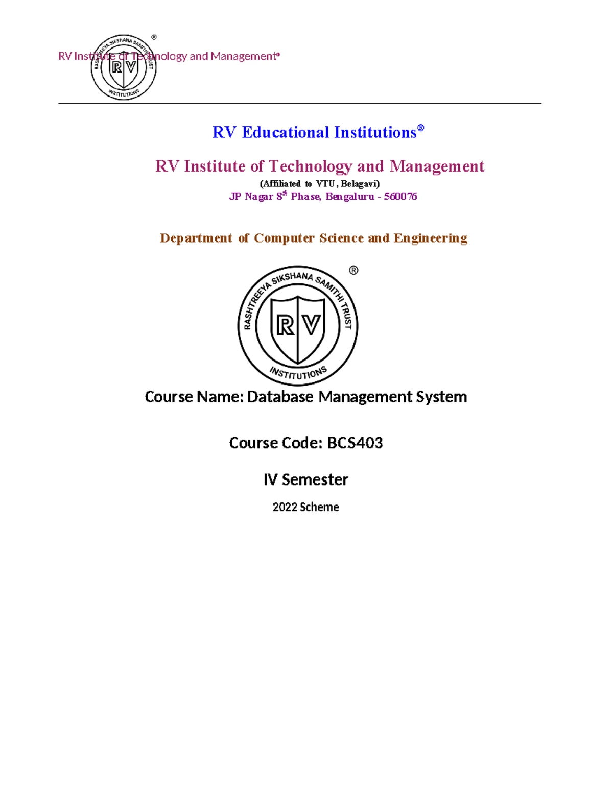Data Structures Lab Manual (BCSL III Sem) - RVitM 2024 - Studocu