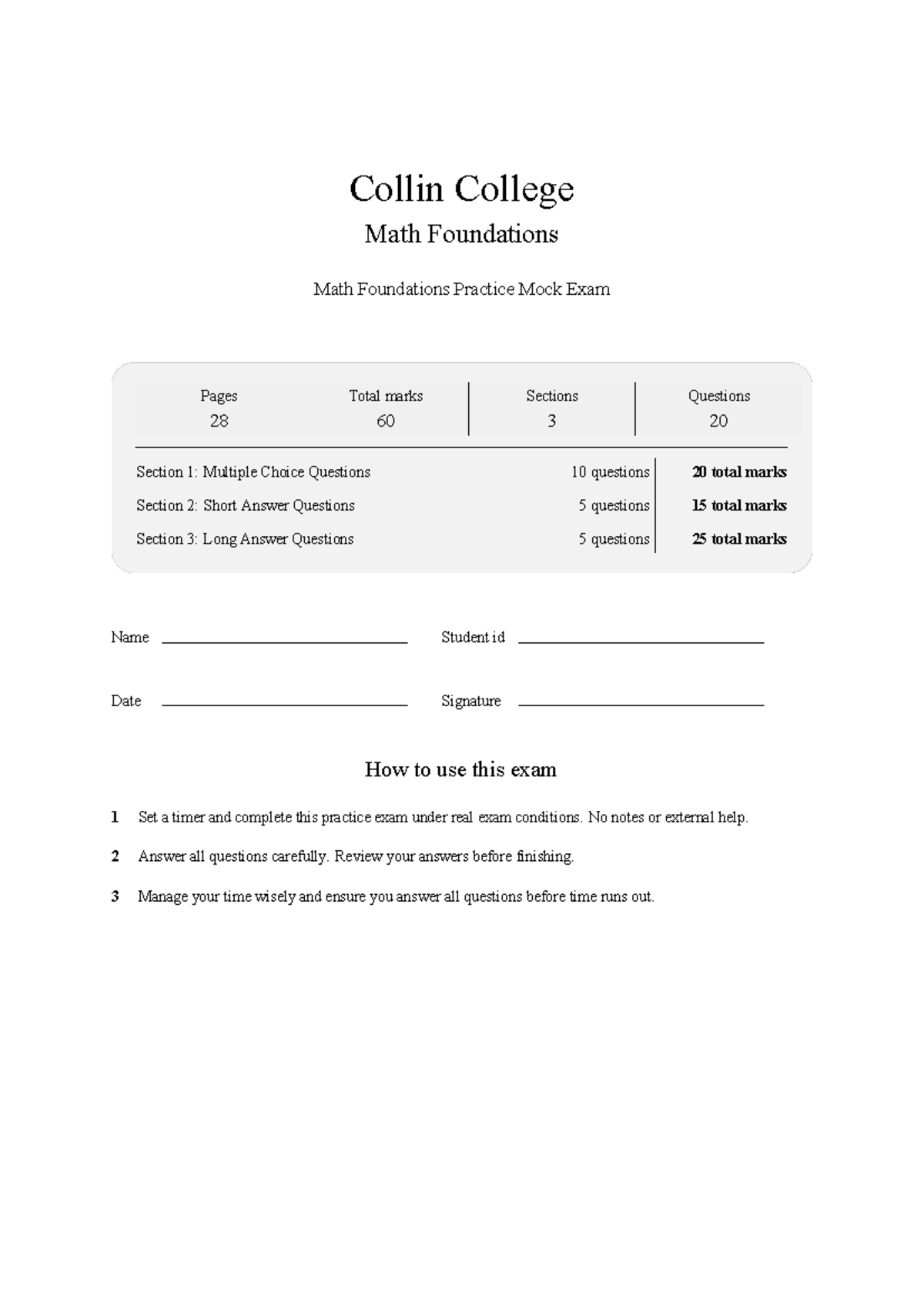 Collin College MATH 1314 Final Exam Practice Mock Exam - Studocu