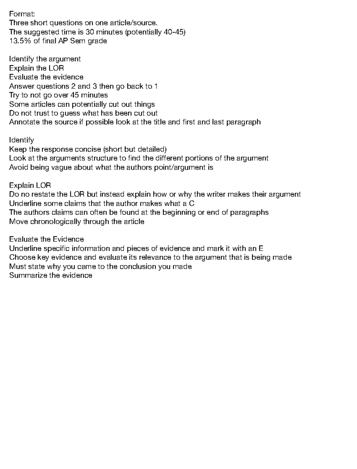 Preparing for Part A: AP Sem Final Exam Notes - Studocu