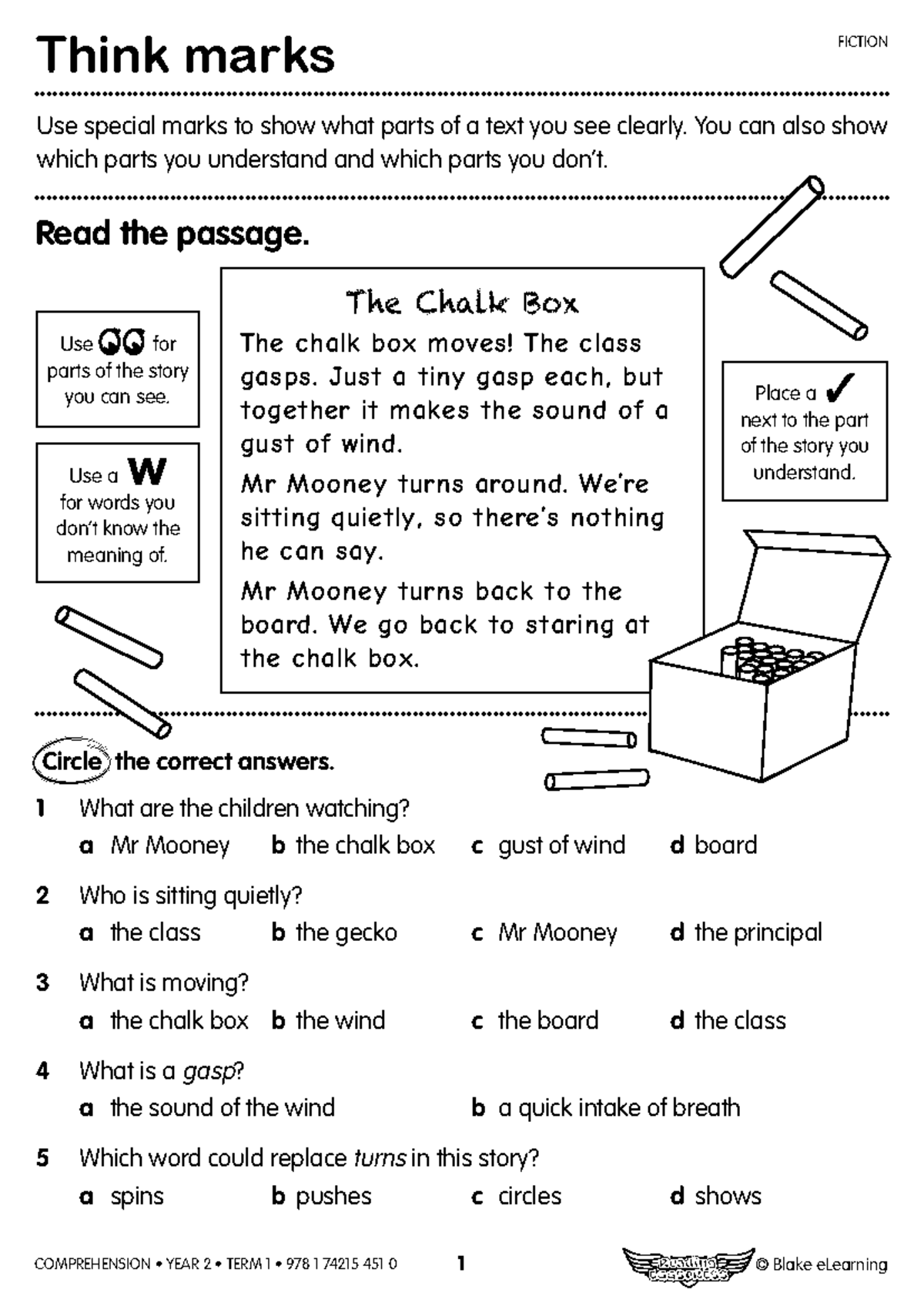 Comprehension FICTION Year 2 Term 1 & 2 Activities - Studocu