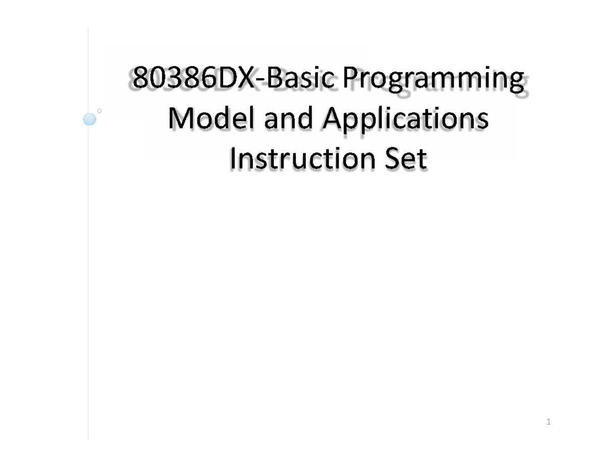 80386 Microprocessor Unit 1 Notes: Pinout and Functionality - Studocu