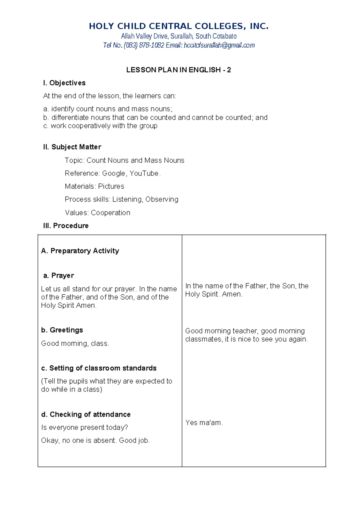Color DLP - Lesson Plan on Shapes and Colors for Students - Studocu