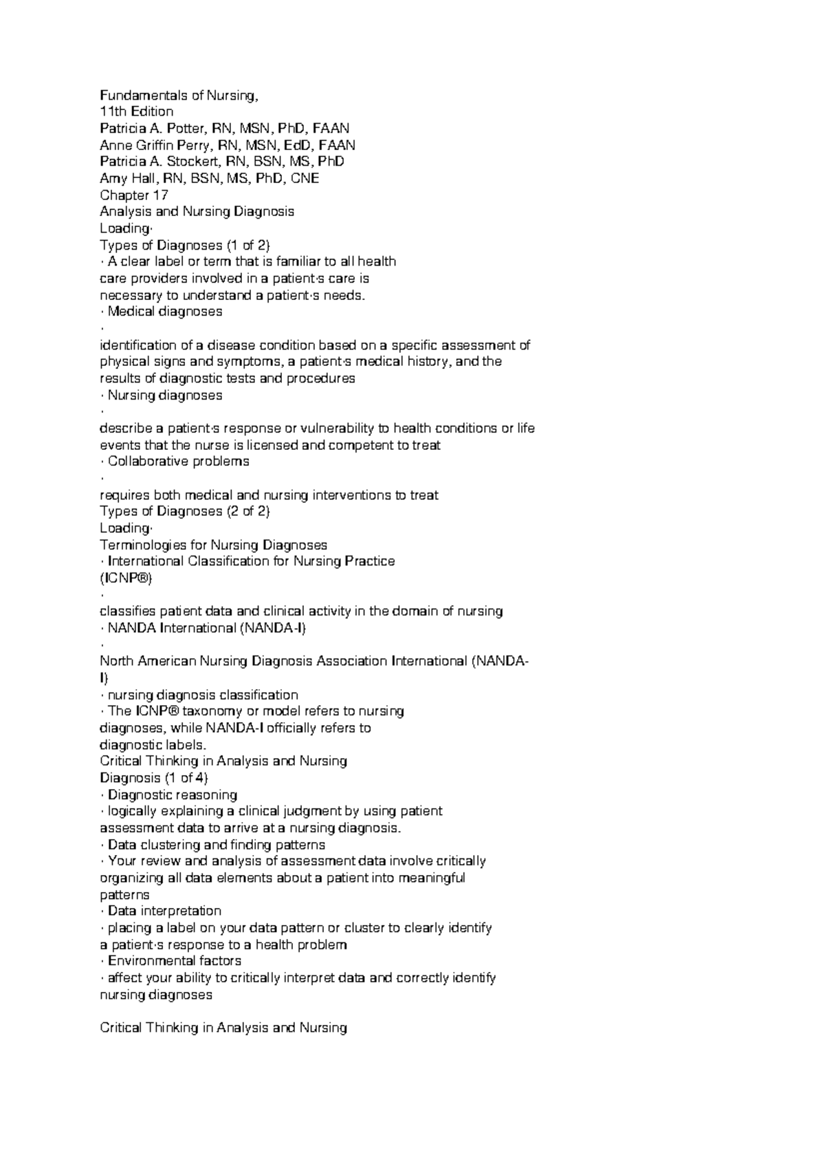 NURS 101: Detailed Study Guide for Nursing Exam - Chapter 17 & 18 ...