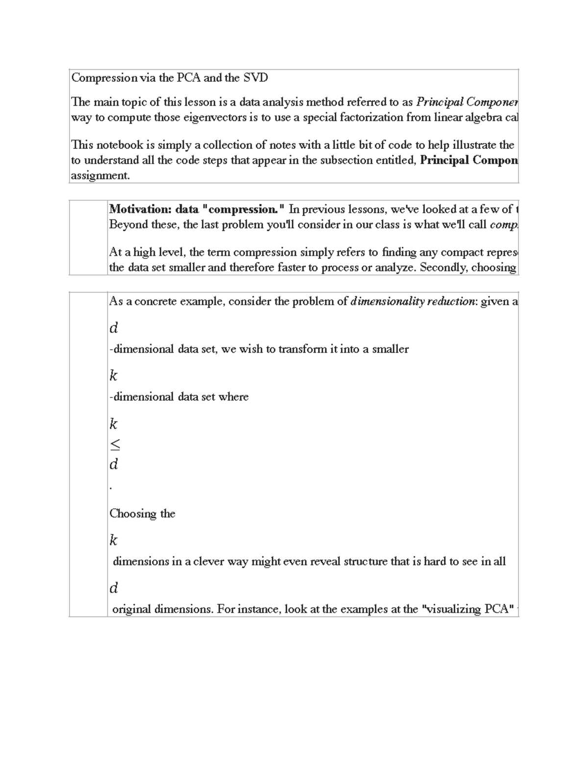NB 15: PCA and SVD for Data Compression and Dimensionality Reduction ...