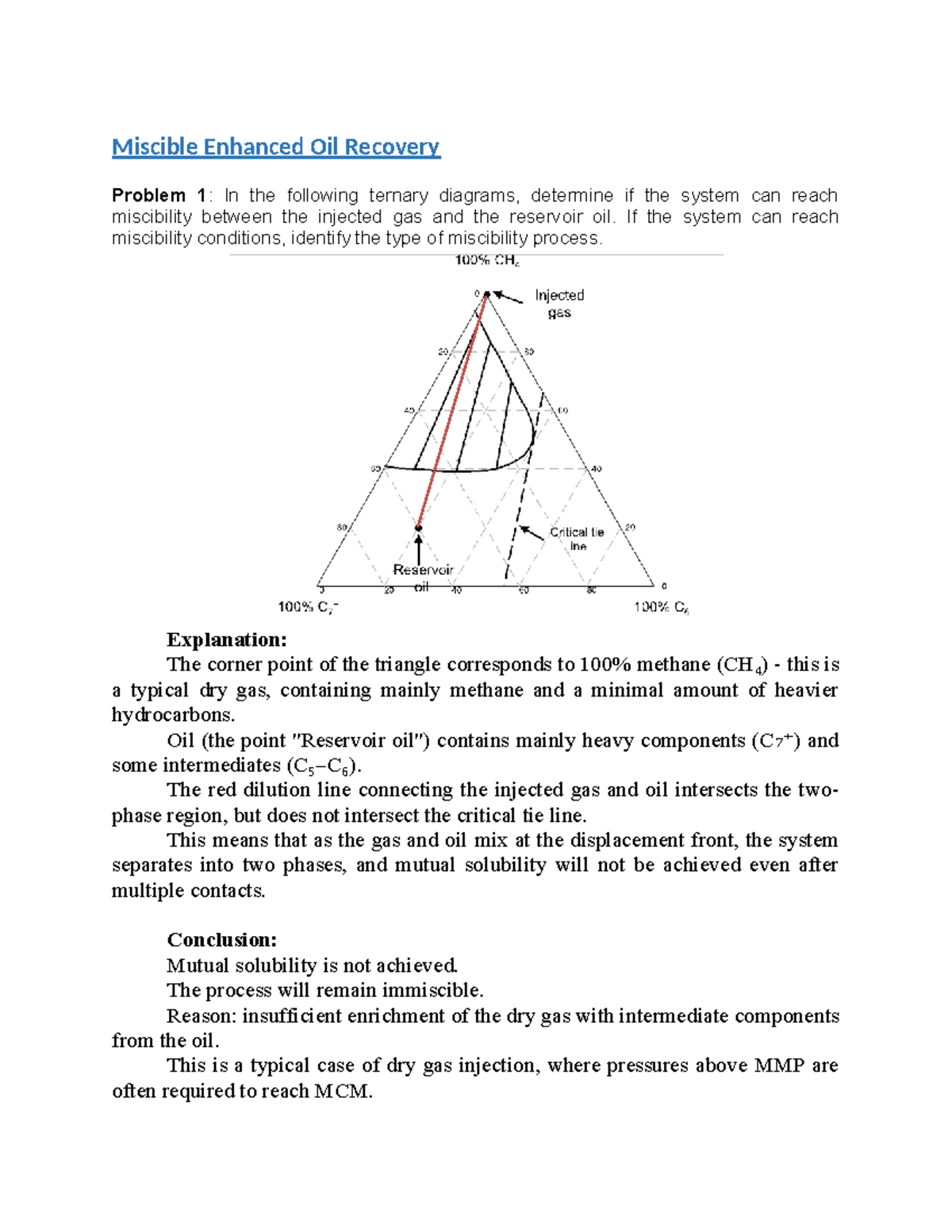 HW#4 Miscible EOR: Ternary Diagrams & Miscibility Analysis - Studocu