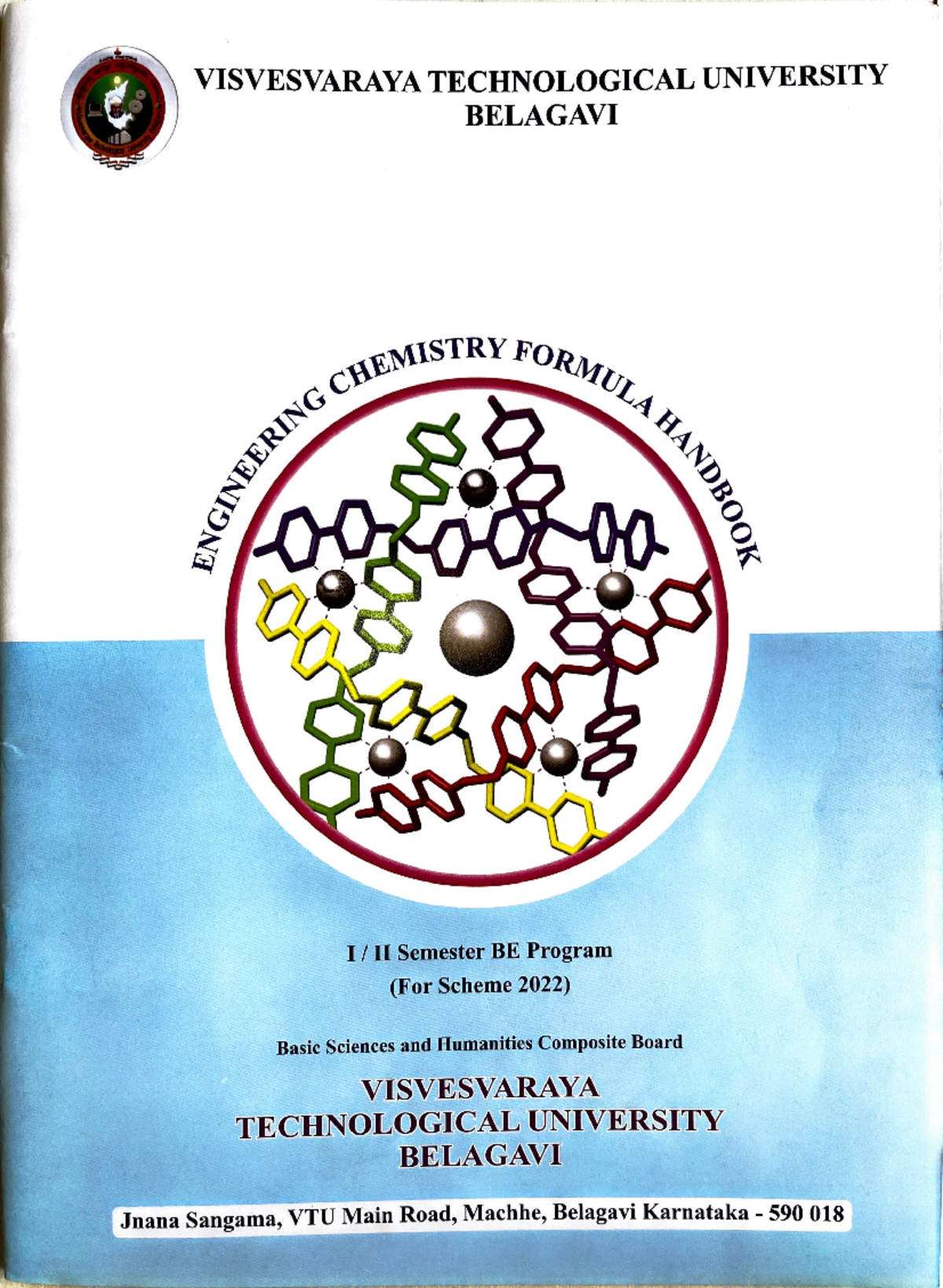 VTU BE Engineering Chemistry Formula Handbook (Scheme 2022) - Studocu