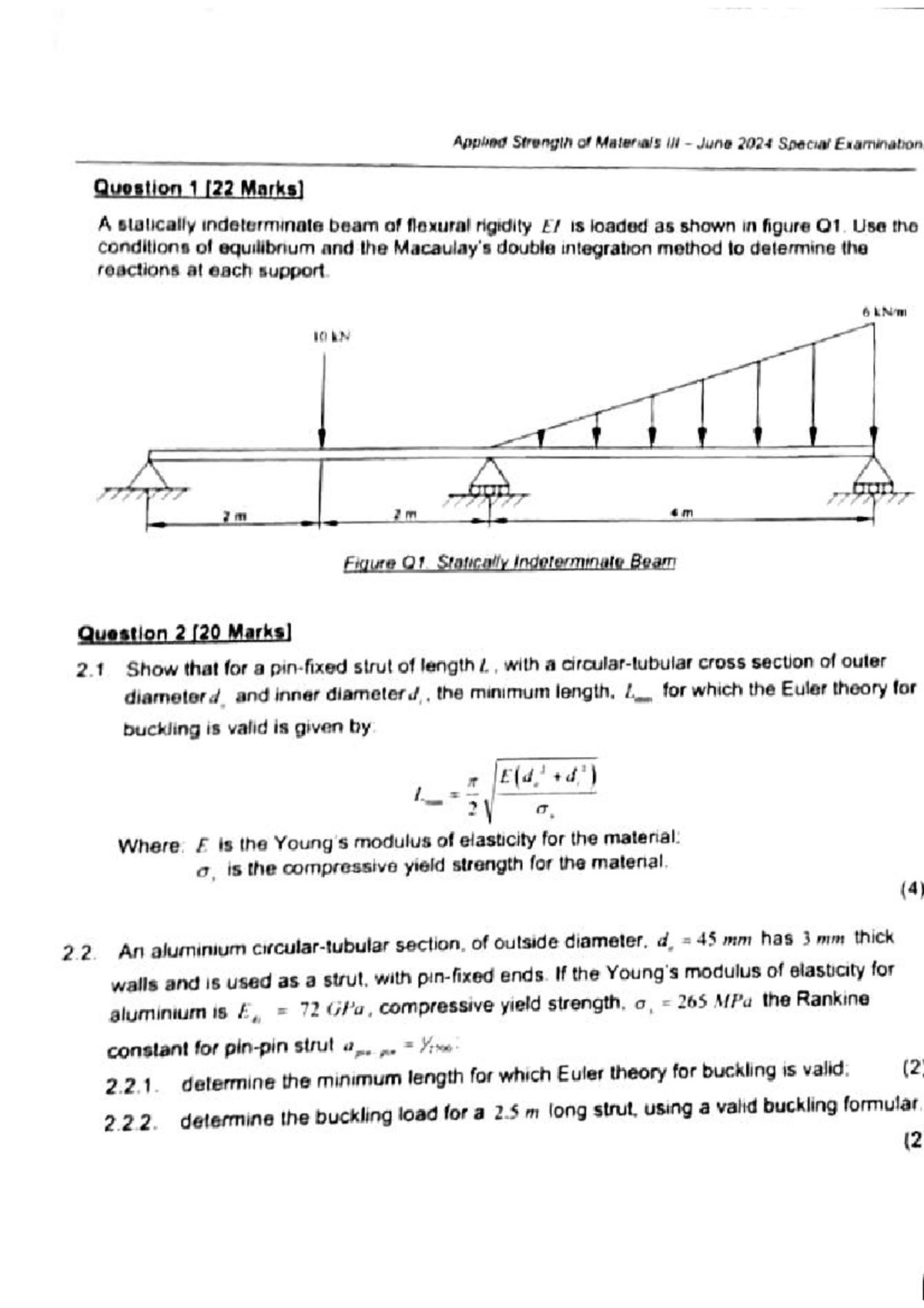 ASOM - for exams practices - Applied Strength of Materials June 2024 ...