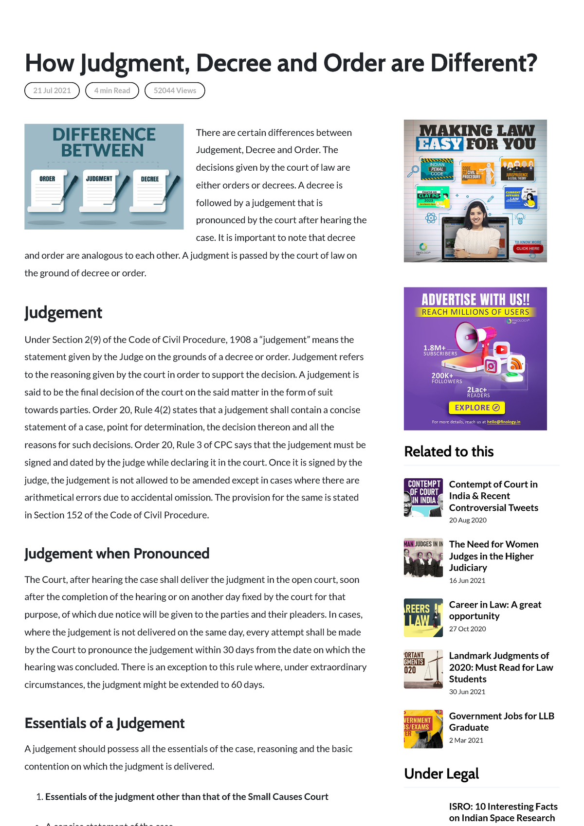 How Judgment, Decree and Order are Different - The decisions given by ...