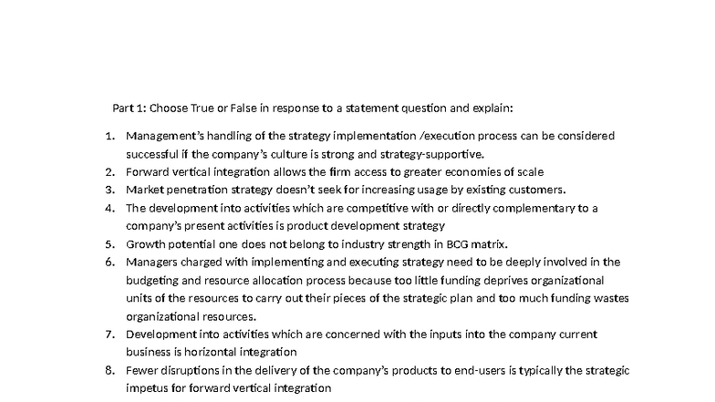 Strategic Management Questions for Final Exam (SM 101) - Studocu