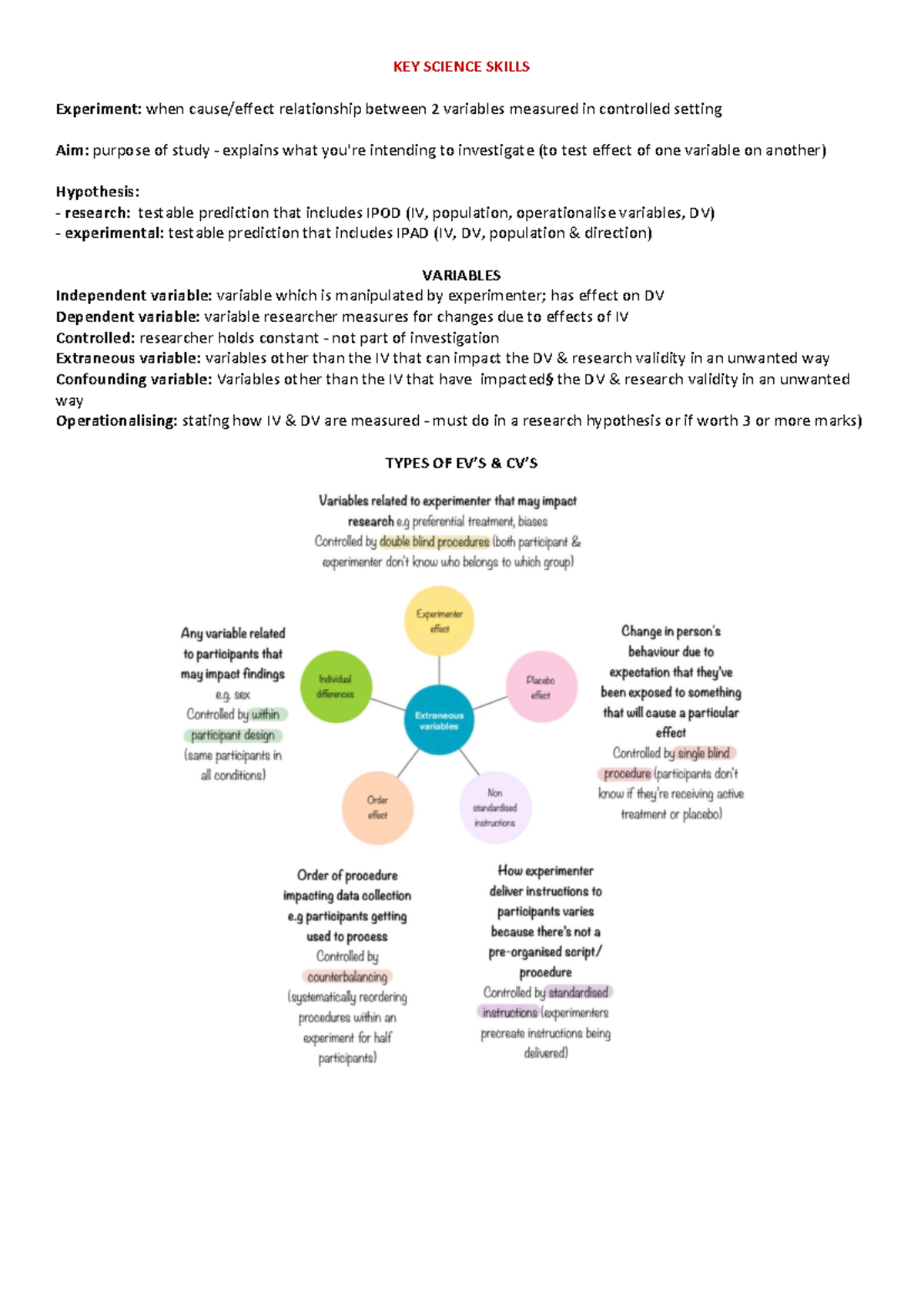 RM - Key Science Skills Study Notes for Psychology VCE - Studocu