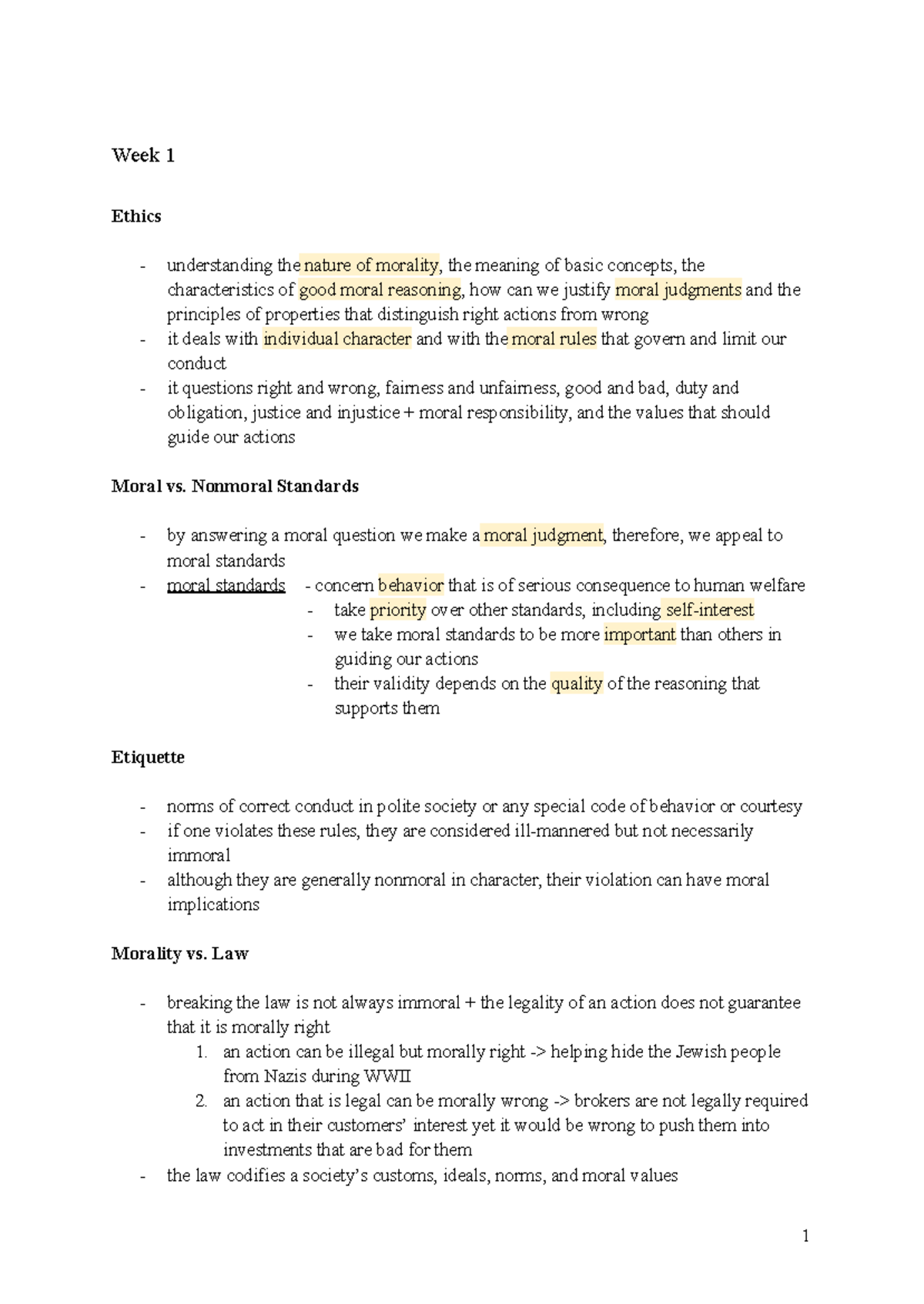 PHIL 101 - Exam Revision: Ethics and Justice Concepts Summary - Studeersnel