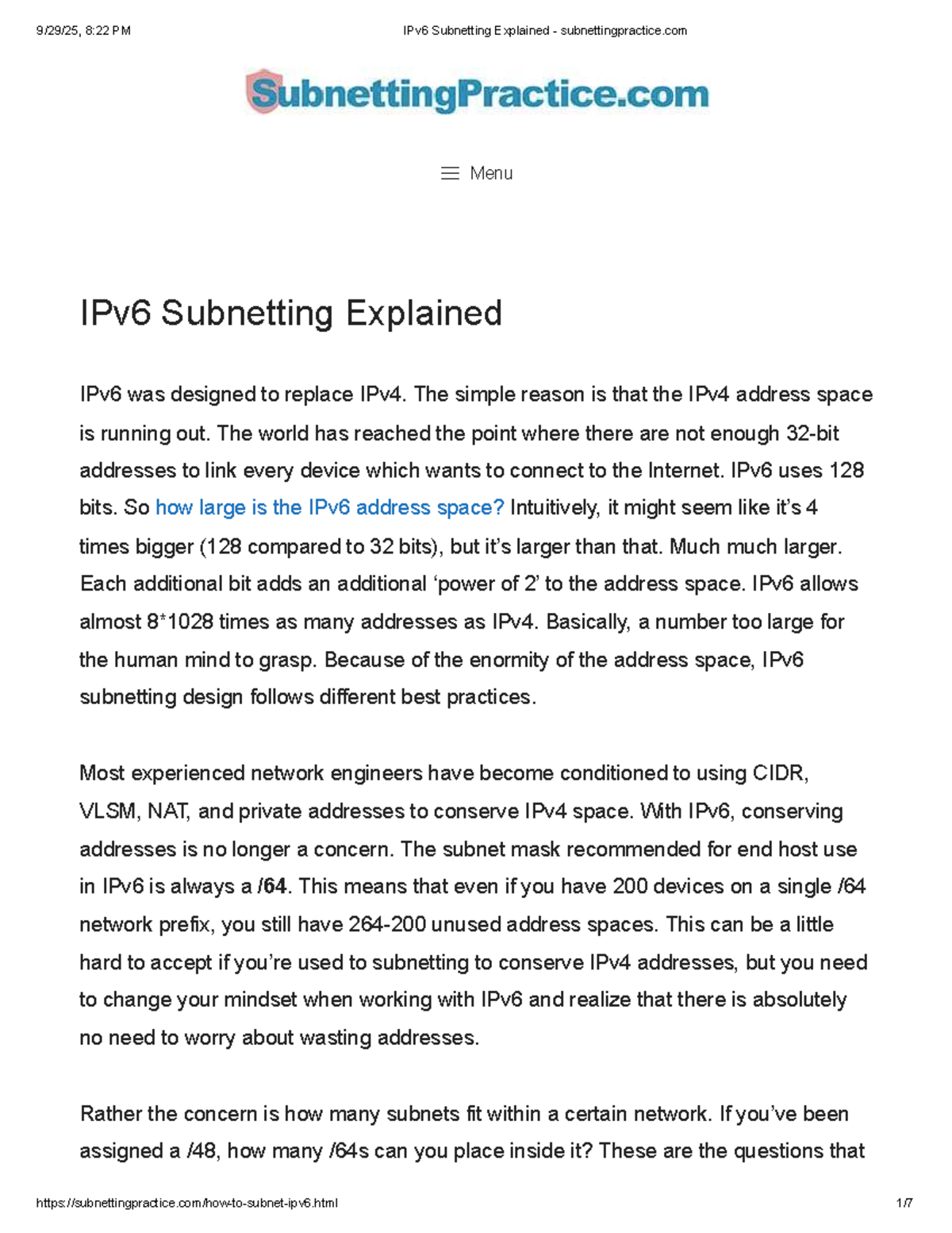 IPv6 Subnetting Explained: Key Principles & Practices for Networking ...