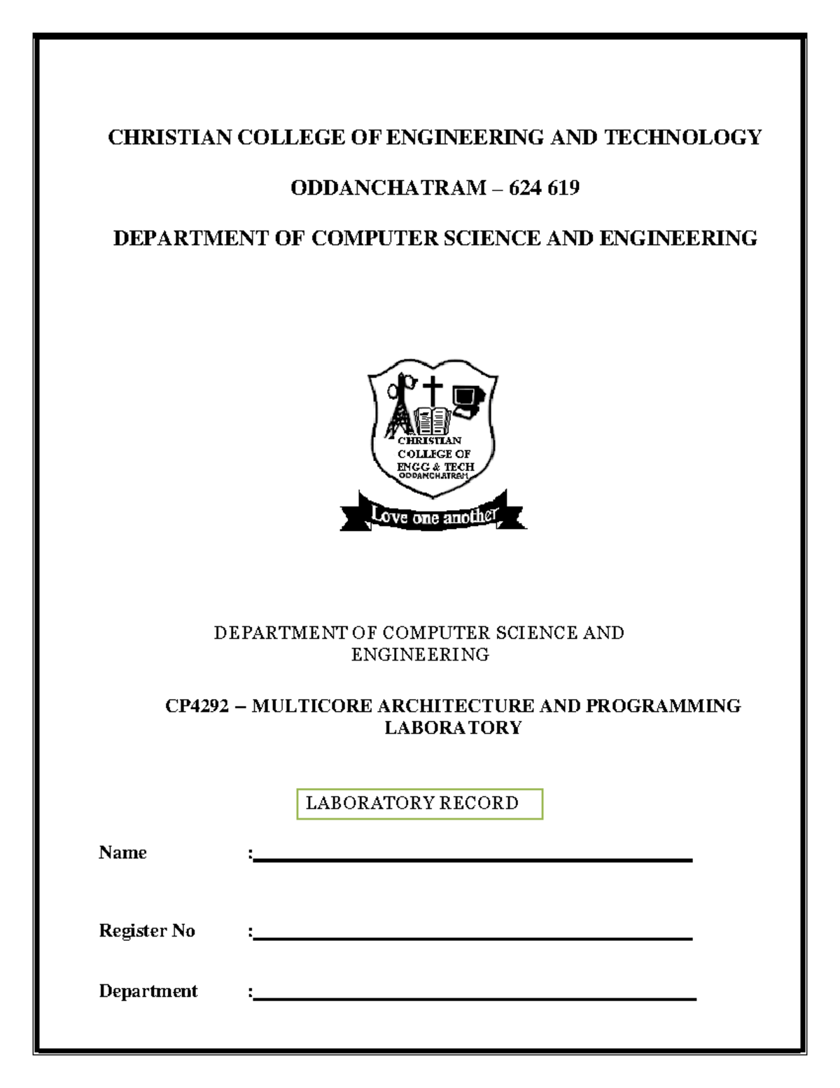 PDF CP4292 - Multicore Architecture AND Programming LAB - Copy (1 ...